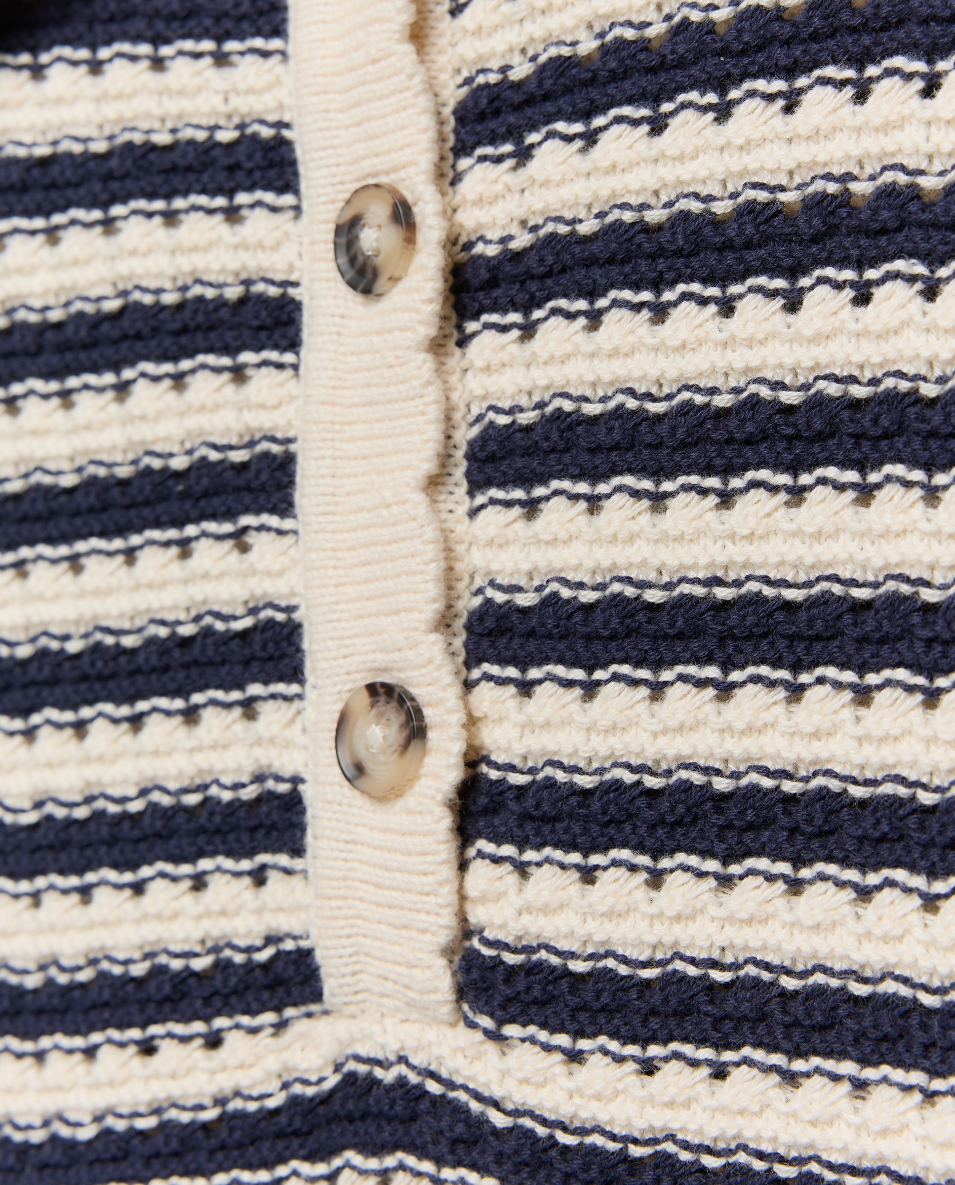 Camisola de Malha com Colarinho de Polo e Chevron Azul-marinho-6