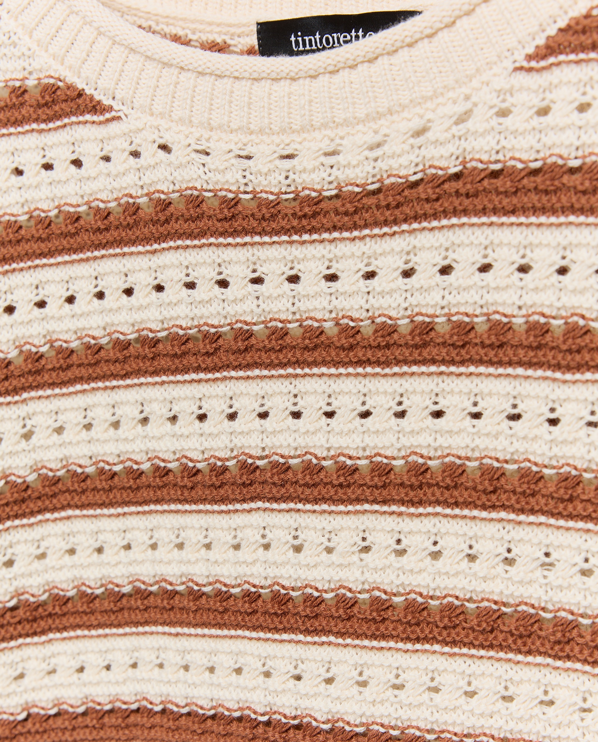 Camisola de Malha com Manga Curta e Decote Redondo 770 Terracota-6