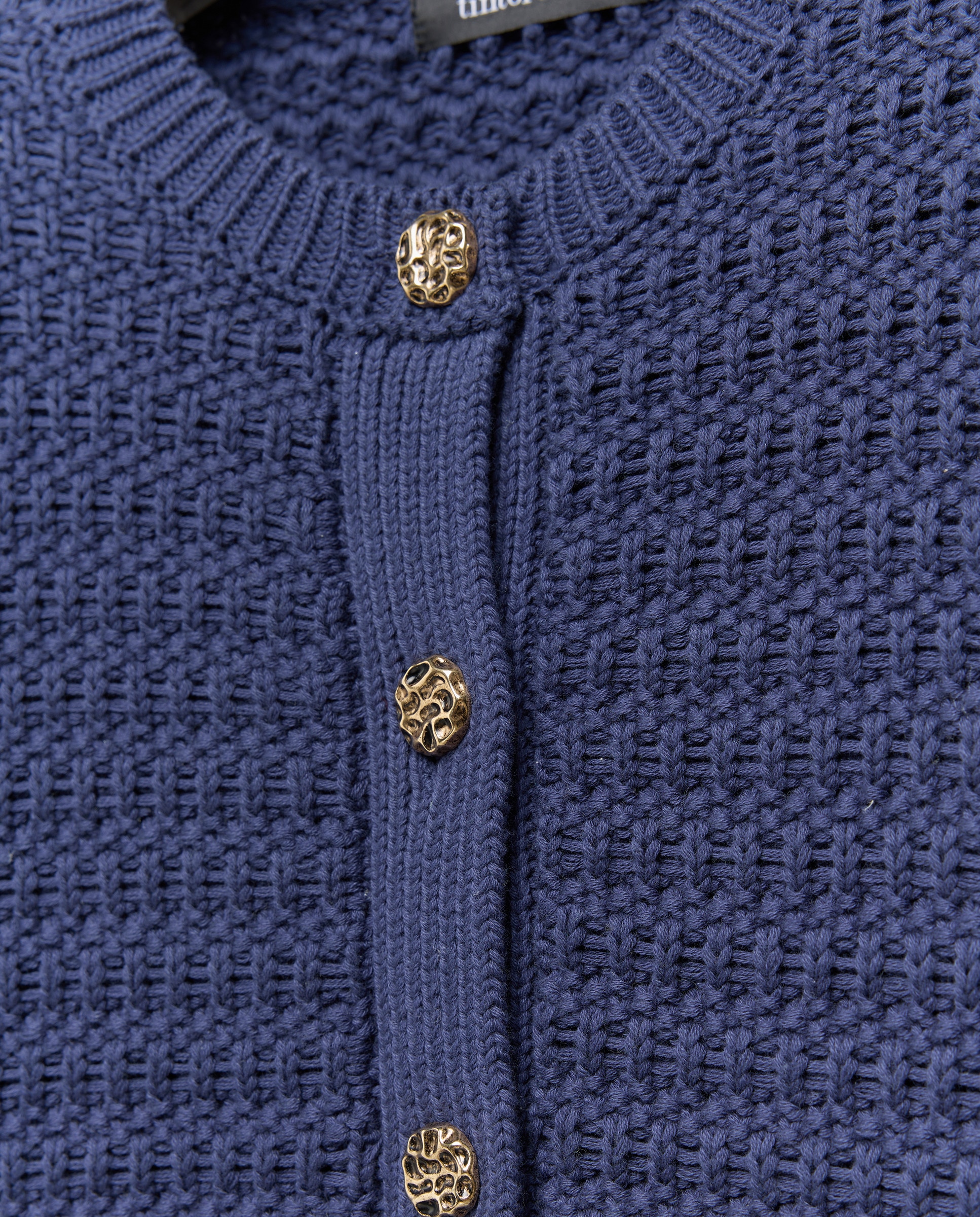 Cardigan às Riscas com Decote Redondo 400 Azul-6