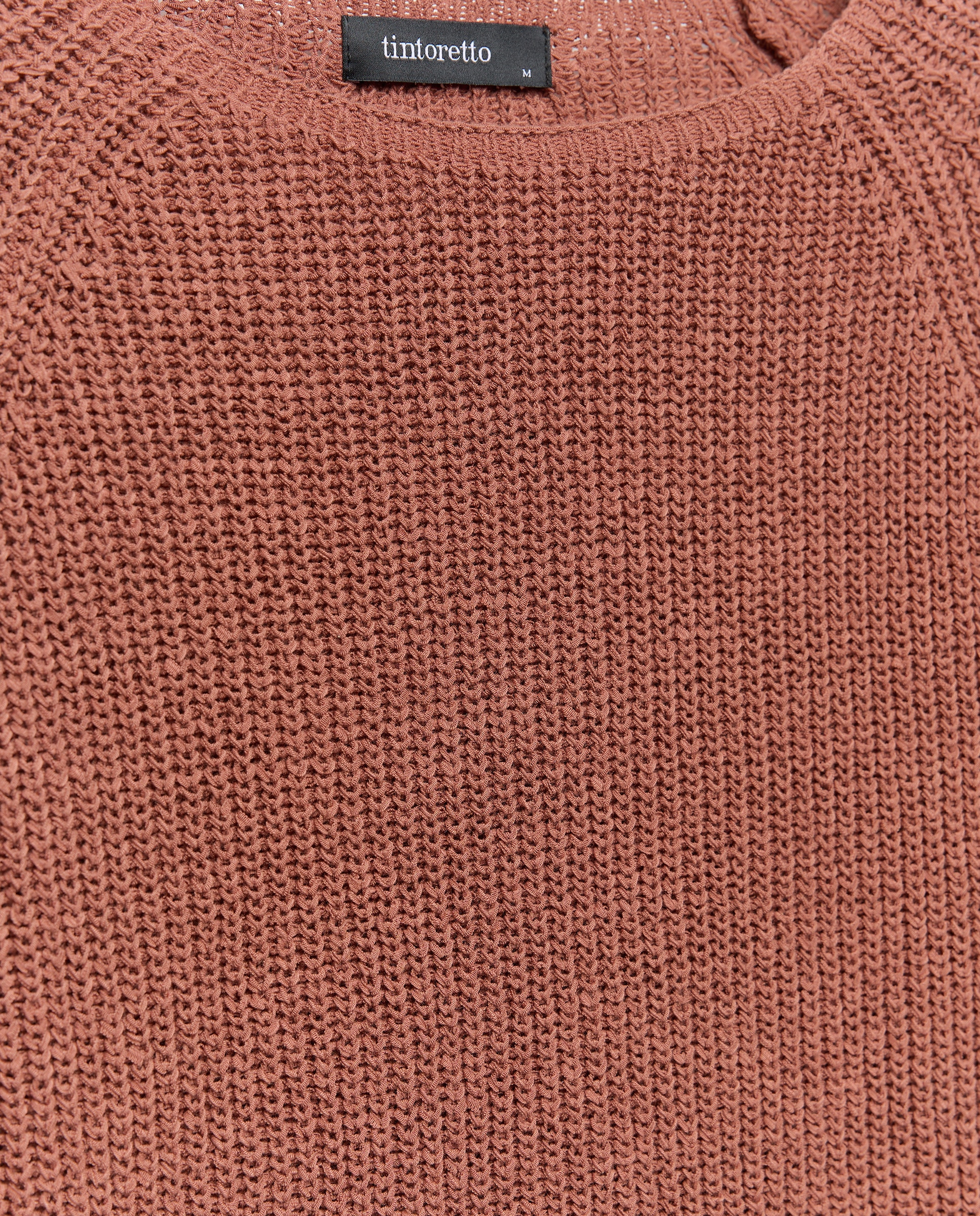 Camisola de Malha com Decote Redondo e Manga Comprida 770 Terracota-6