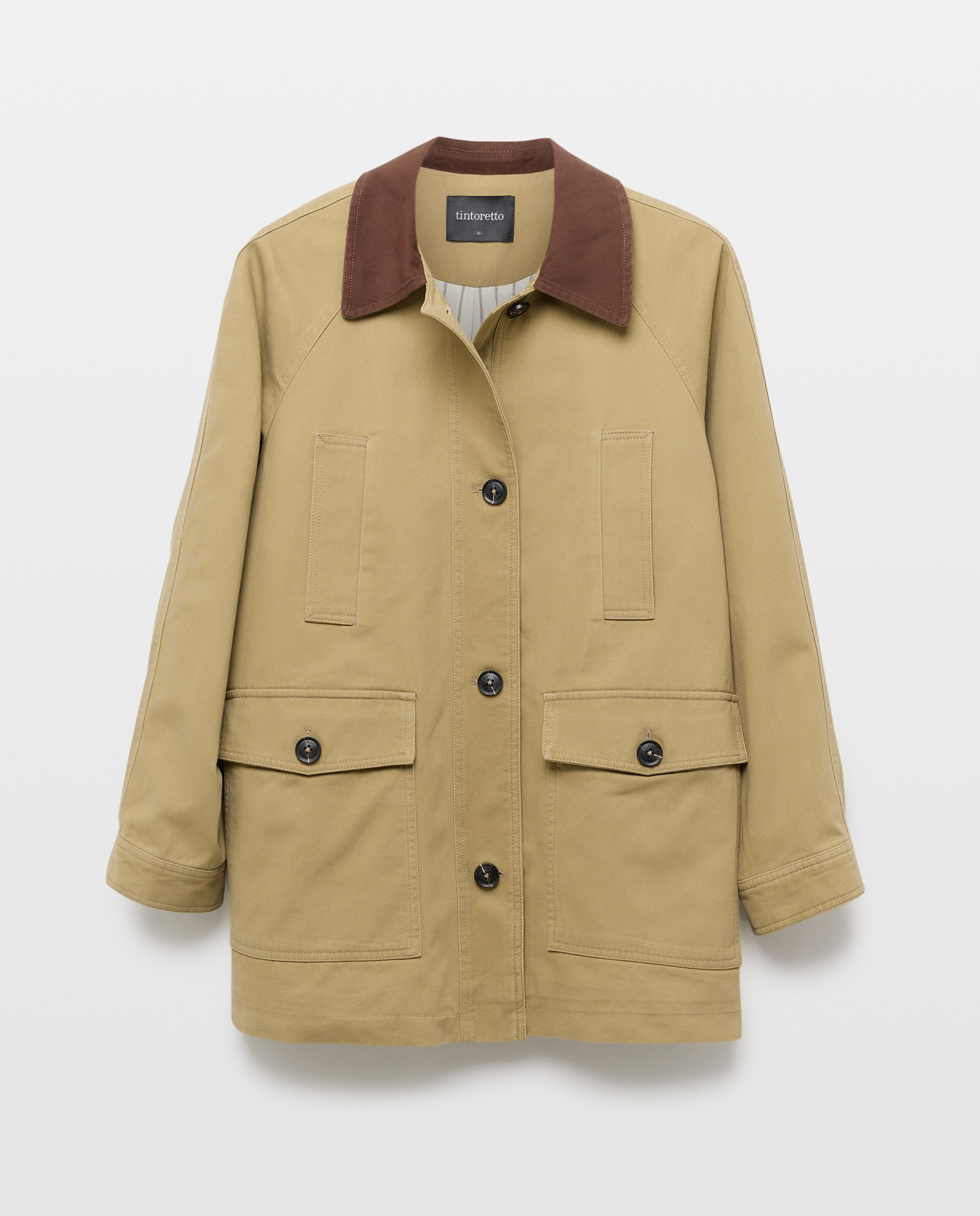 Casaco Desportivo com Gola em Contraste 730 Camel-5