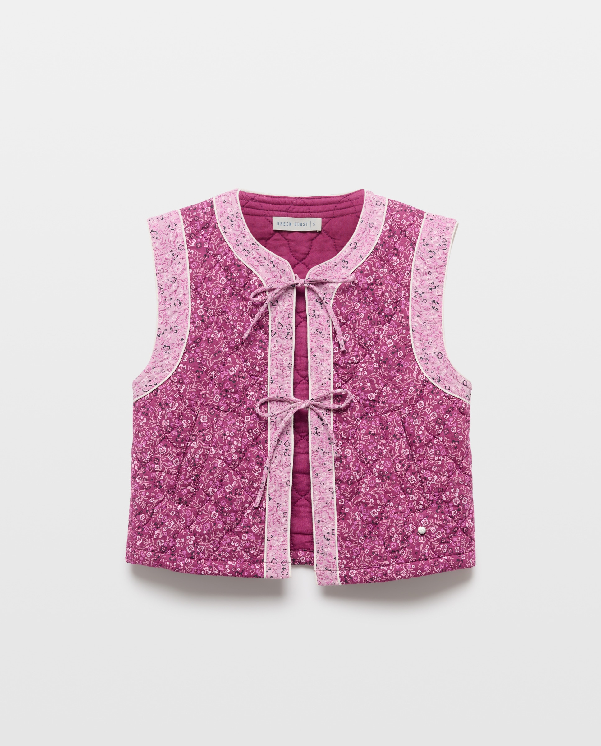 Colete com Estampado Floral 230 Rosa Escuro-4