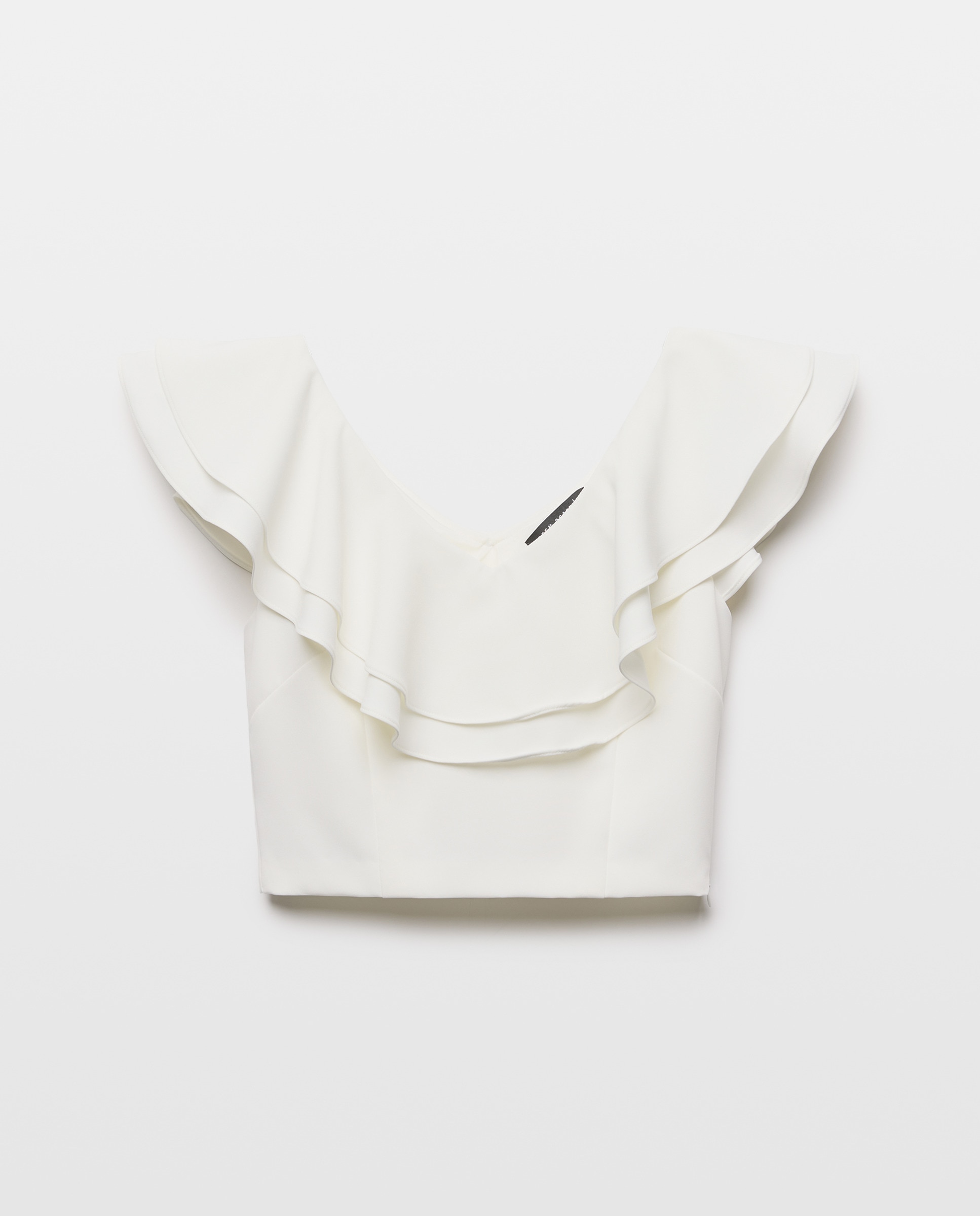 Top Liso com Decote em Bico Branco-marfim-5