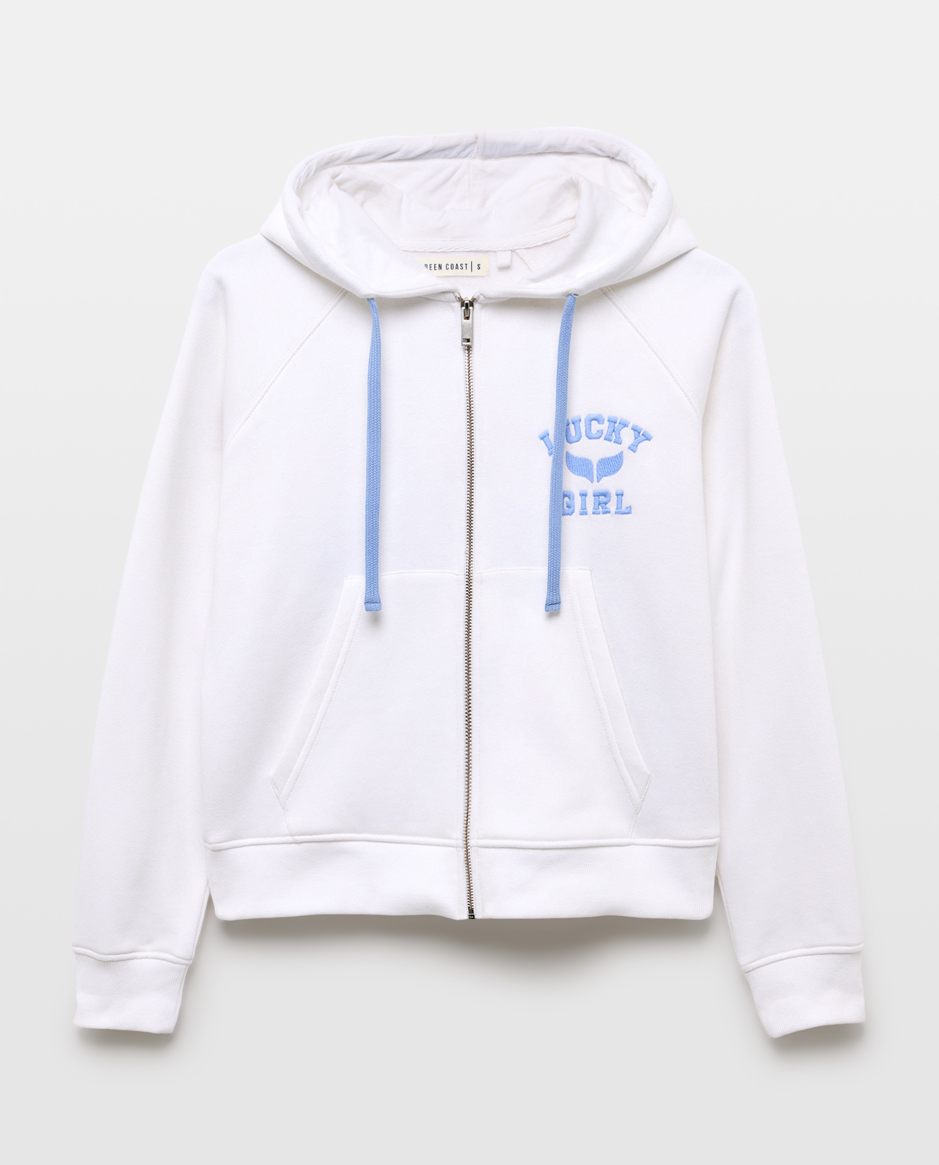 Sweatshirt com Capuz Aberto Hoodie Branco-5