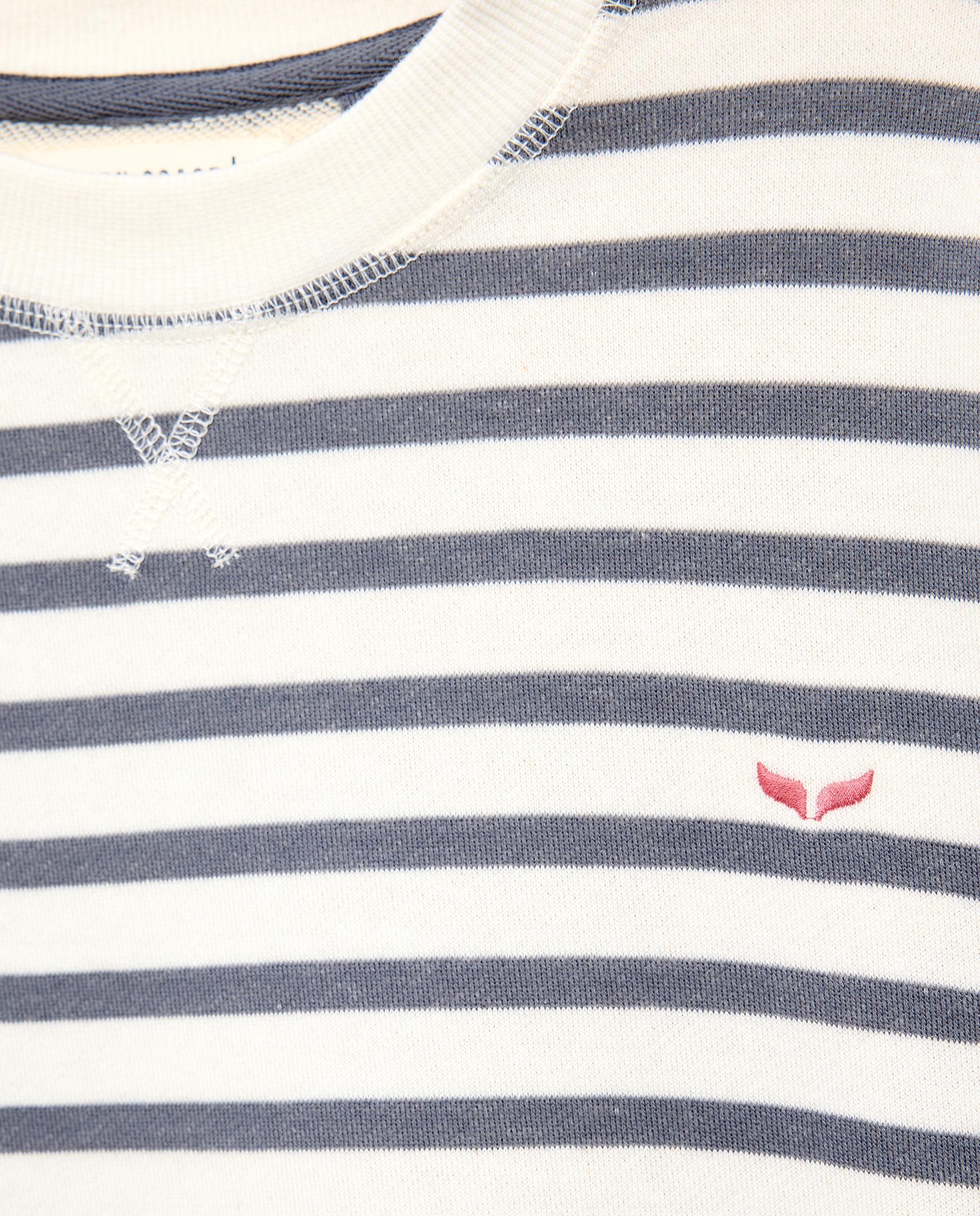 Sweatshirt de Manga Comprida com Risca Tecida Azul-6