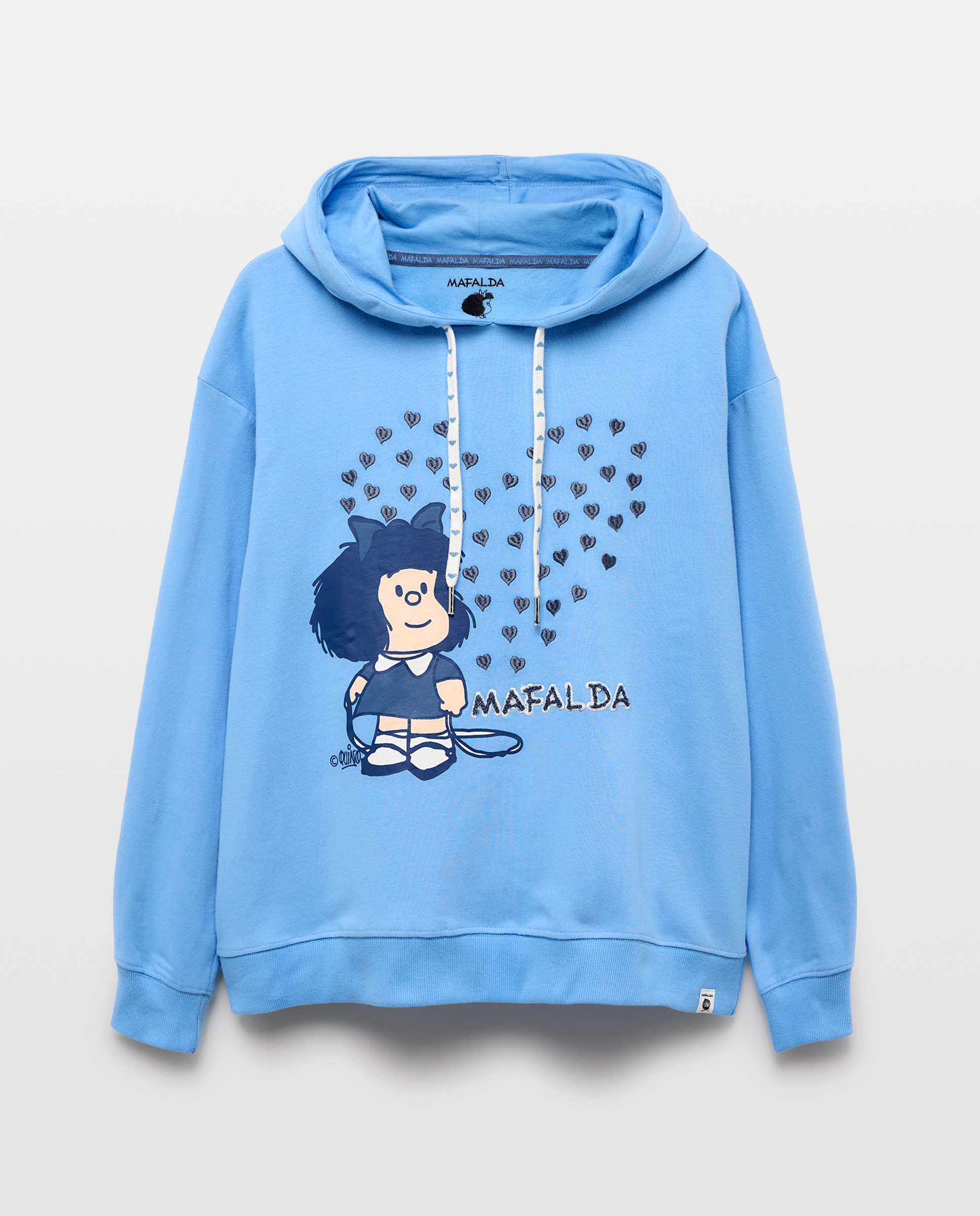Sweatshirt com Capuz e Estampado Mafalda Ceruelo-5