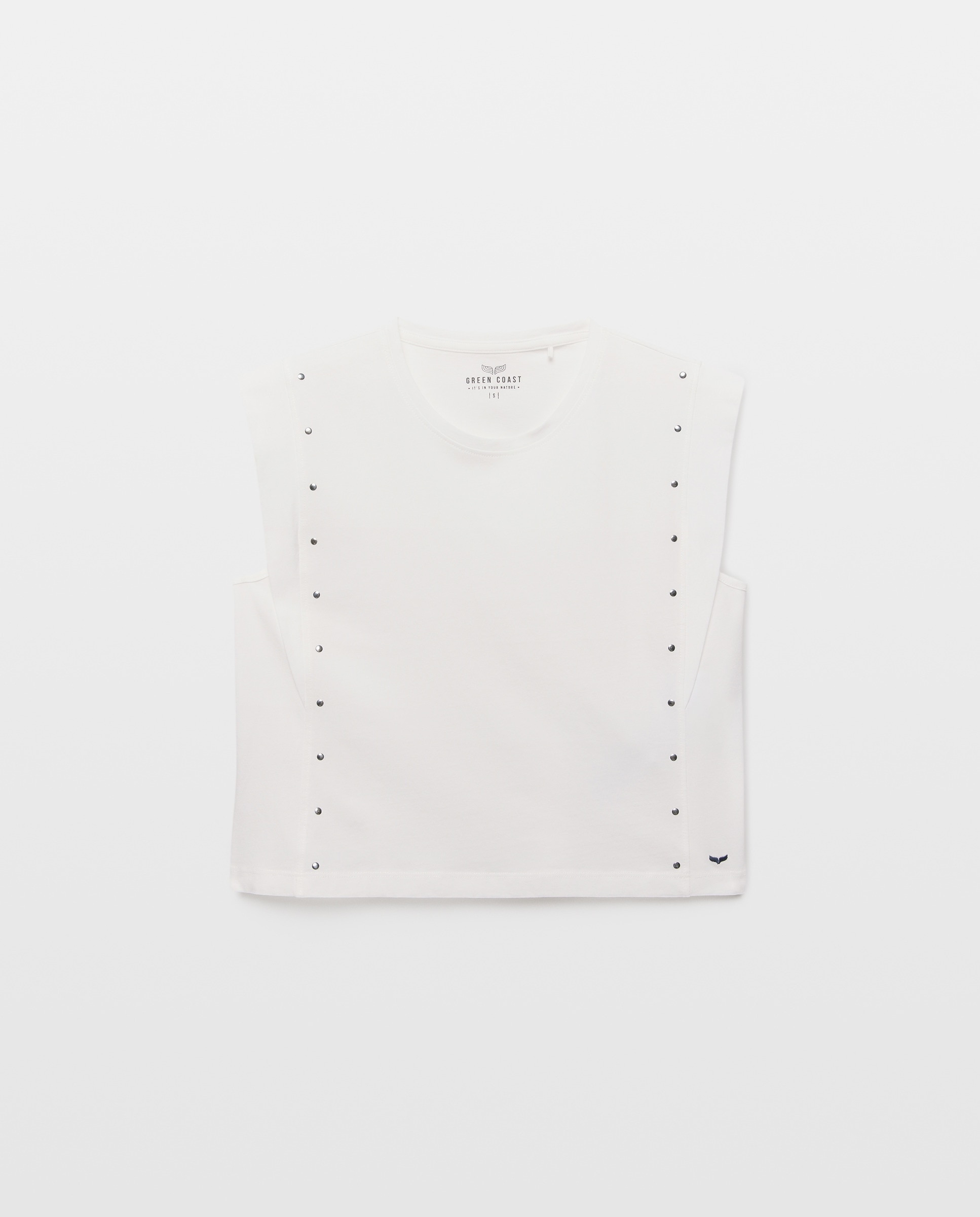 T-shirt Lisa sem Mangas Branco-4