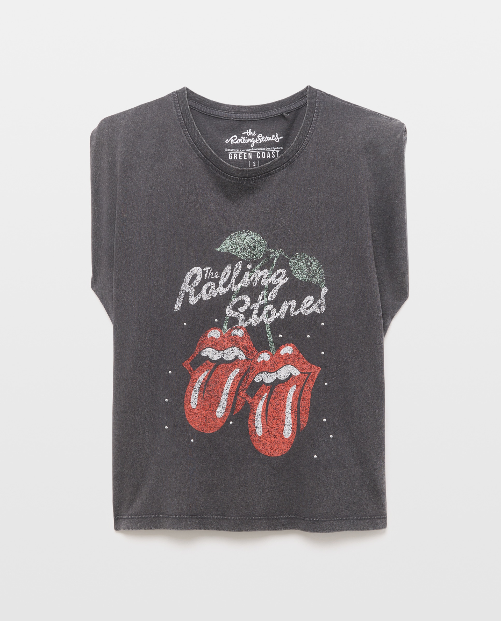T-shirt sem Mangas Licença Rolling Stones Preto-4