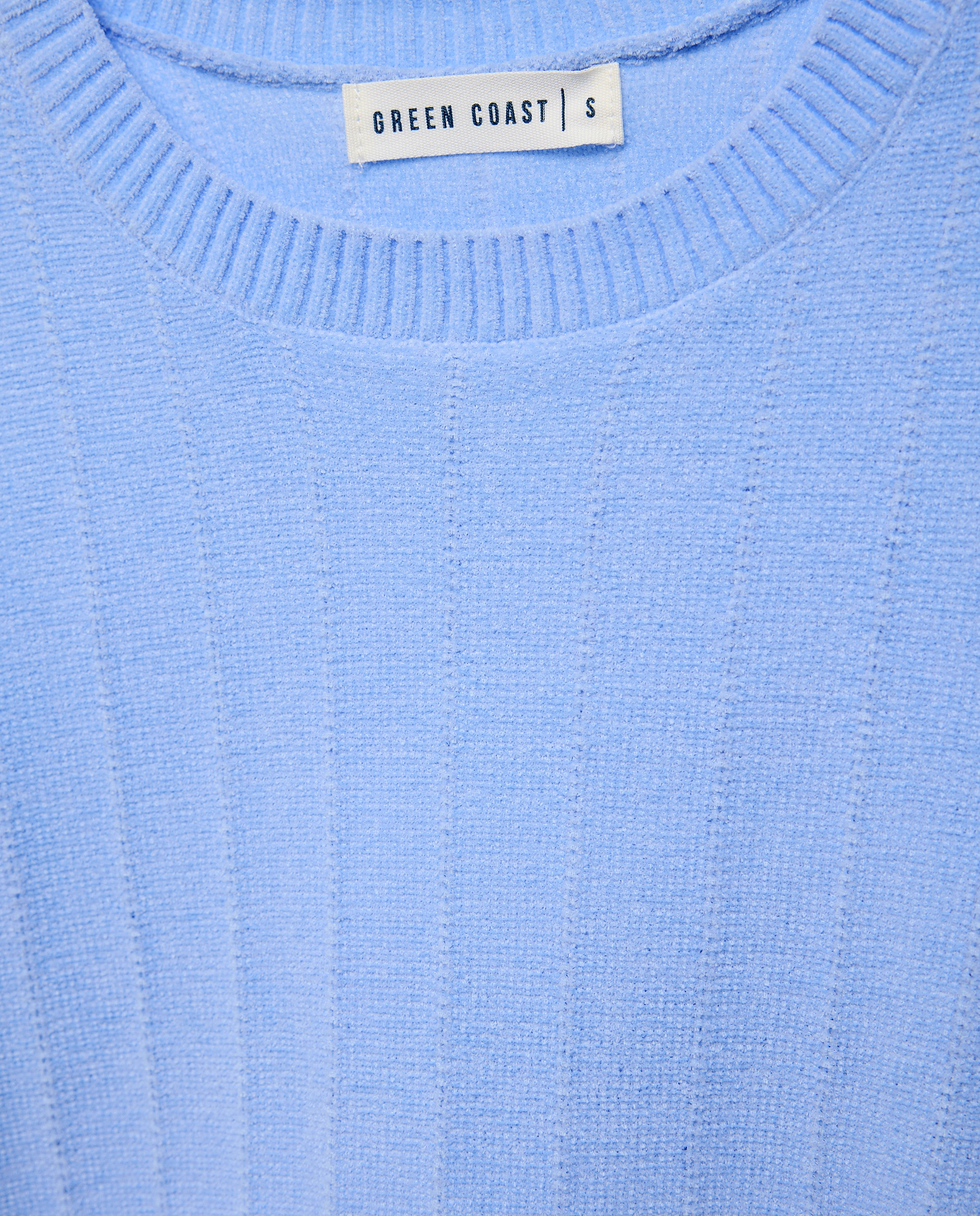 Camisola de Malha Chenille com Manga Comprida e Cut Out 400 Azul-6