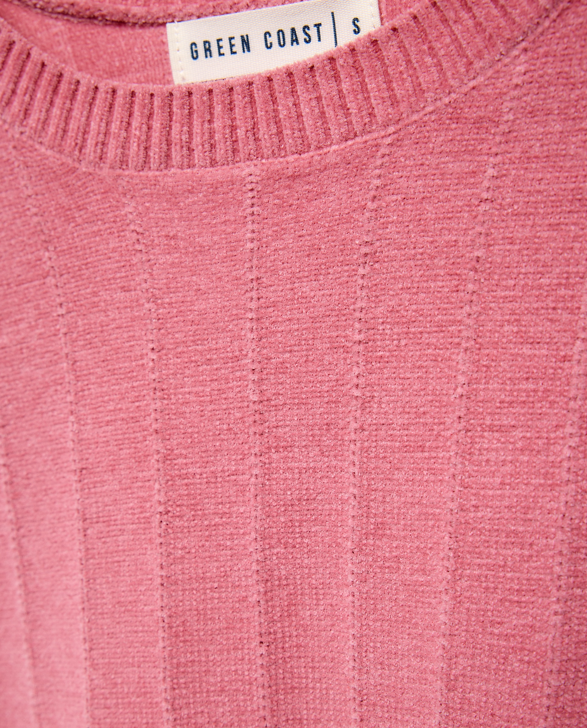 Camisola de Malha Chenille com Manga Comprida e Cut Out 220 Rosa Pálido-6