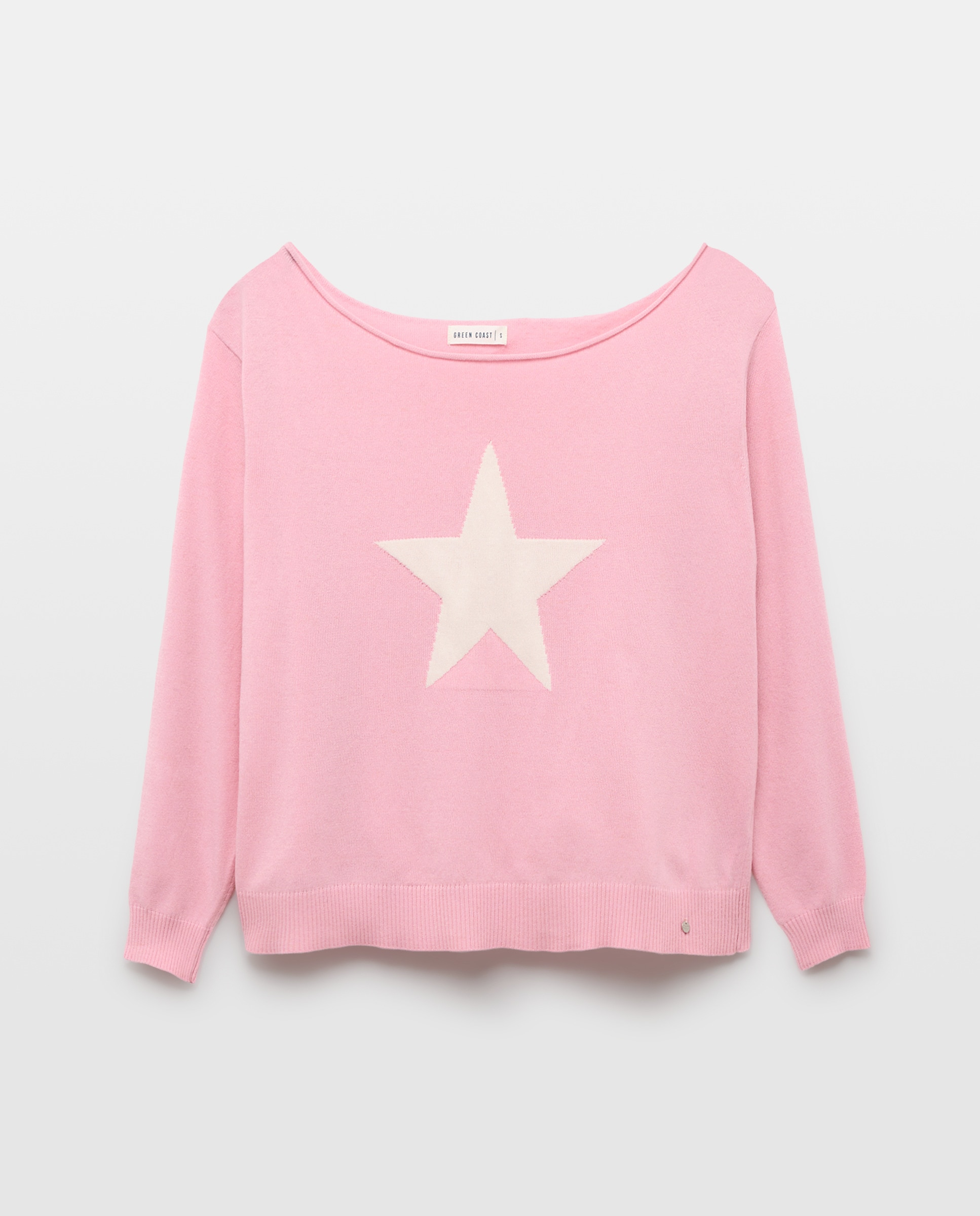 Camisola de Malha com Estrela Oversize 200 Rosa-5