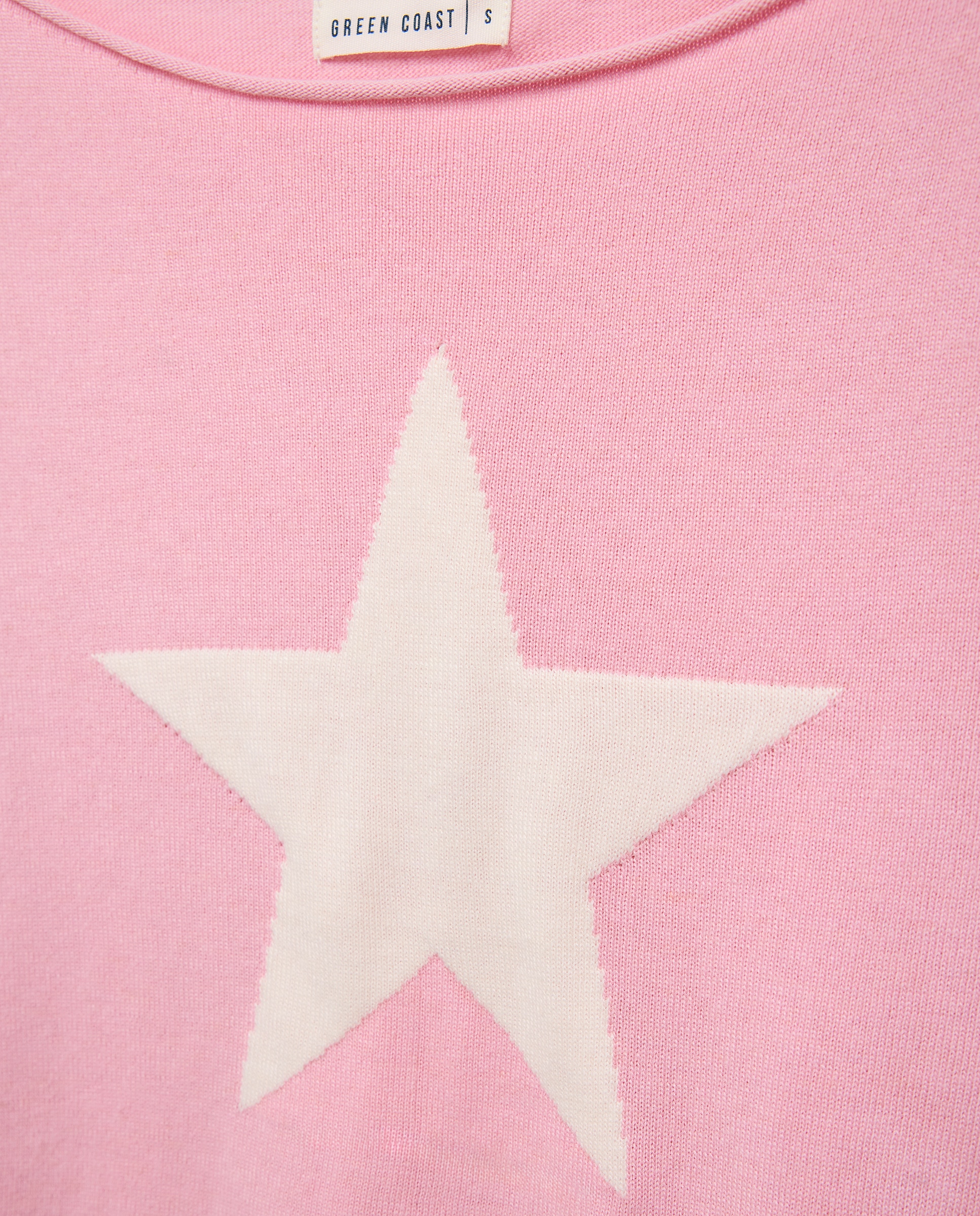 Camisola de Malha com Estrela Oversize 200 Rosa-6