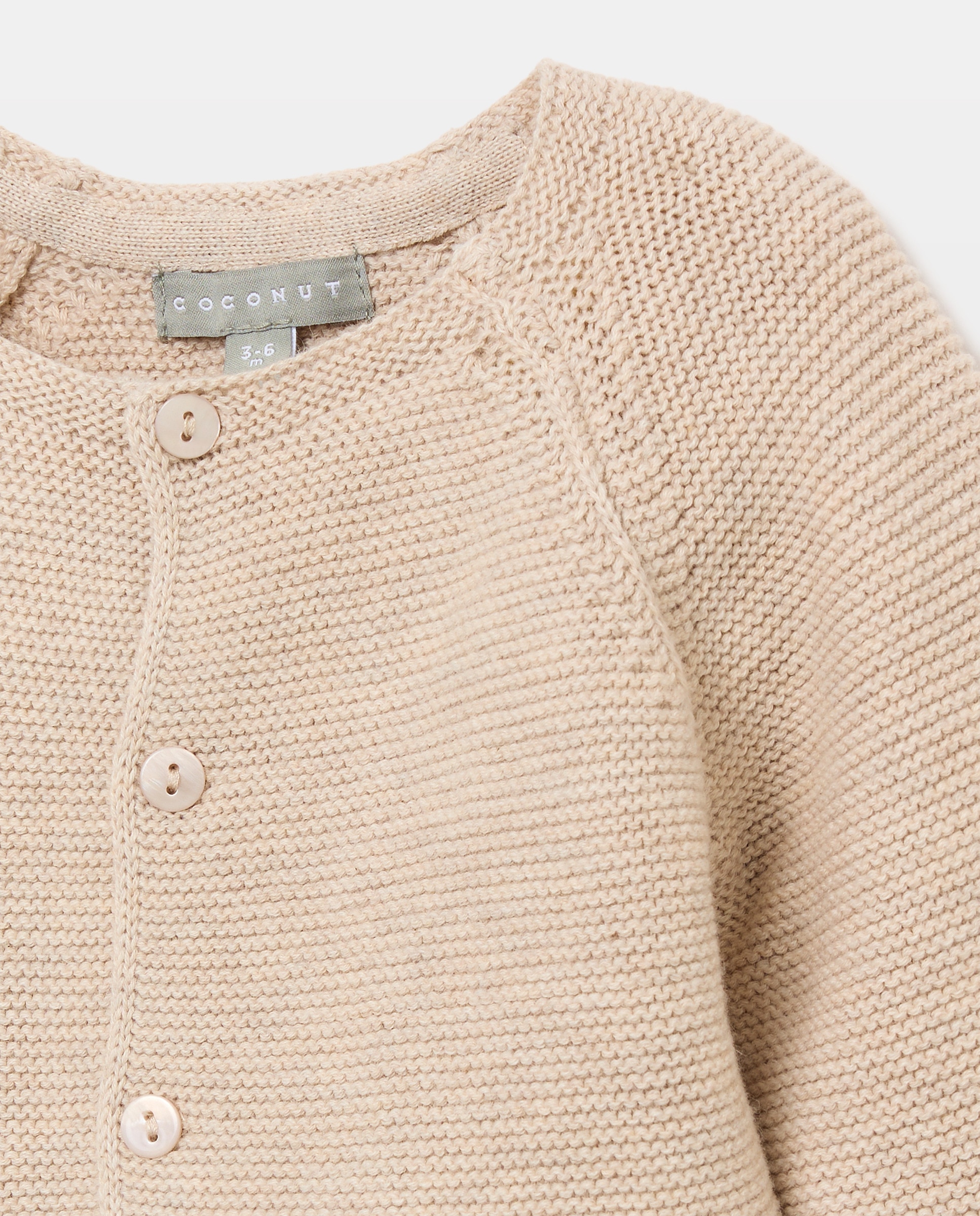 Casaco Básico de Bebé pela Anca com Manga Raglã Bege-3