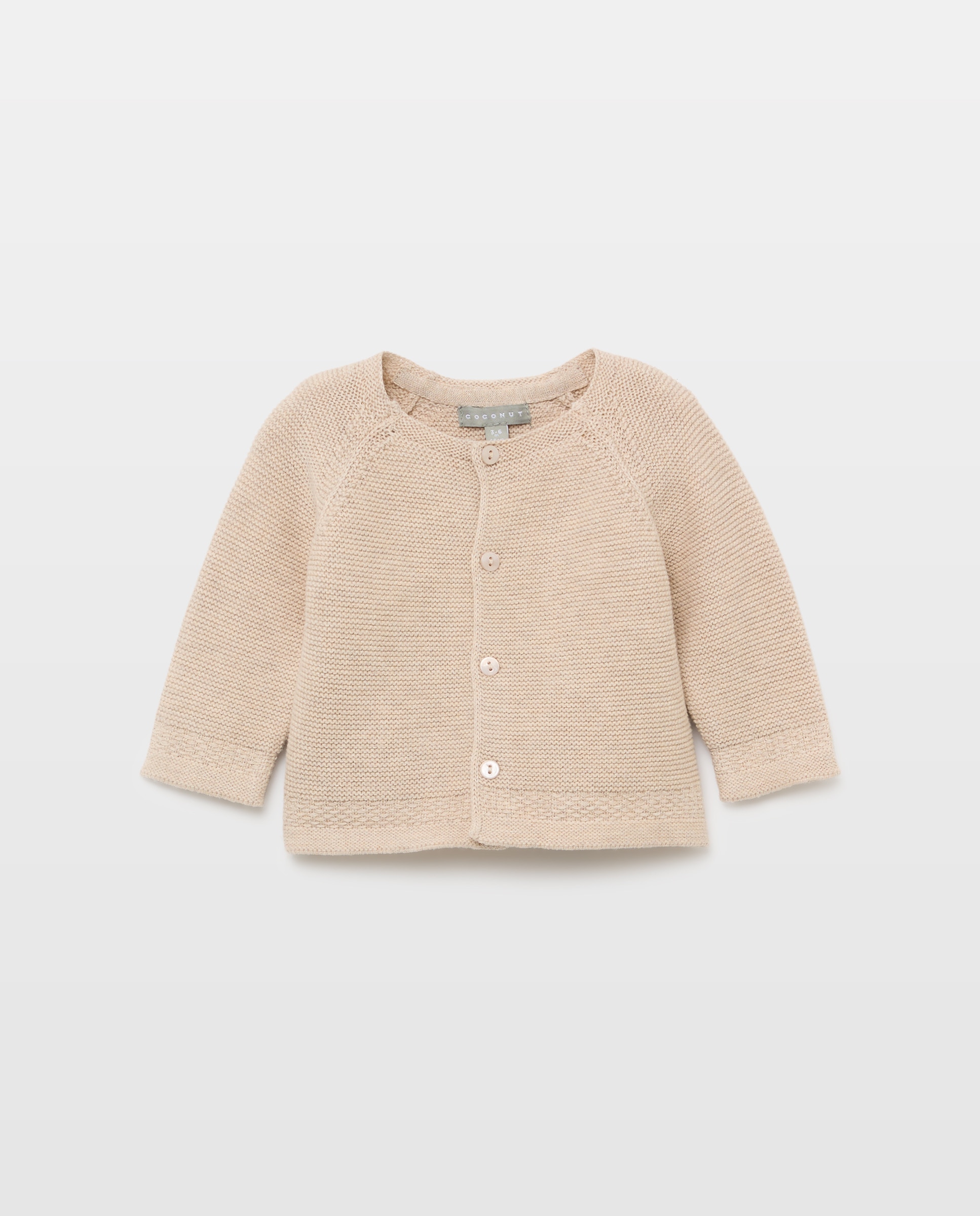 Casaco Básico de Bebé pela Anca com Manga Raglã Bege-1
