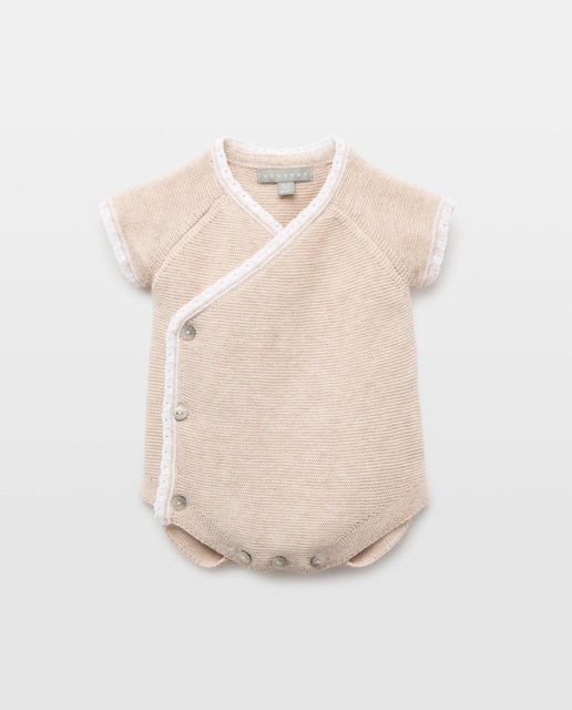 Imagem 0 de Babygrow de Tricot Curto de Bebé com Manga Curta com Botão