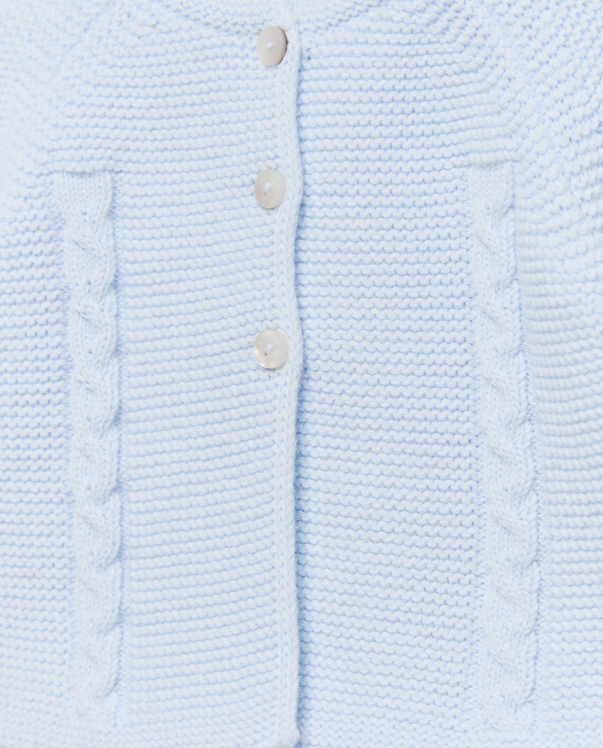 Casaco de Tricot de Bebé com Fantasia de Trança à Frente Coconut El Corte Inglés 410 Azul Claro-3