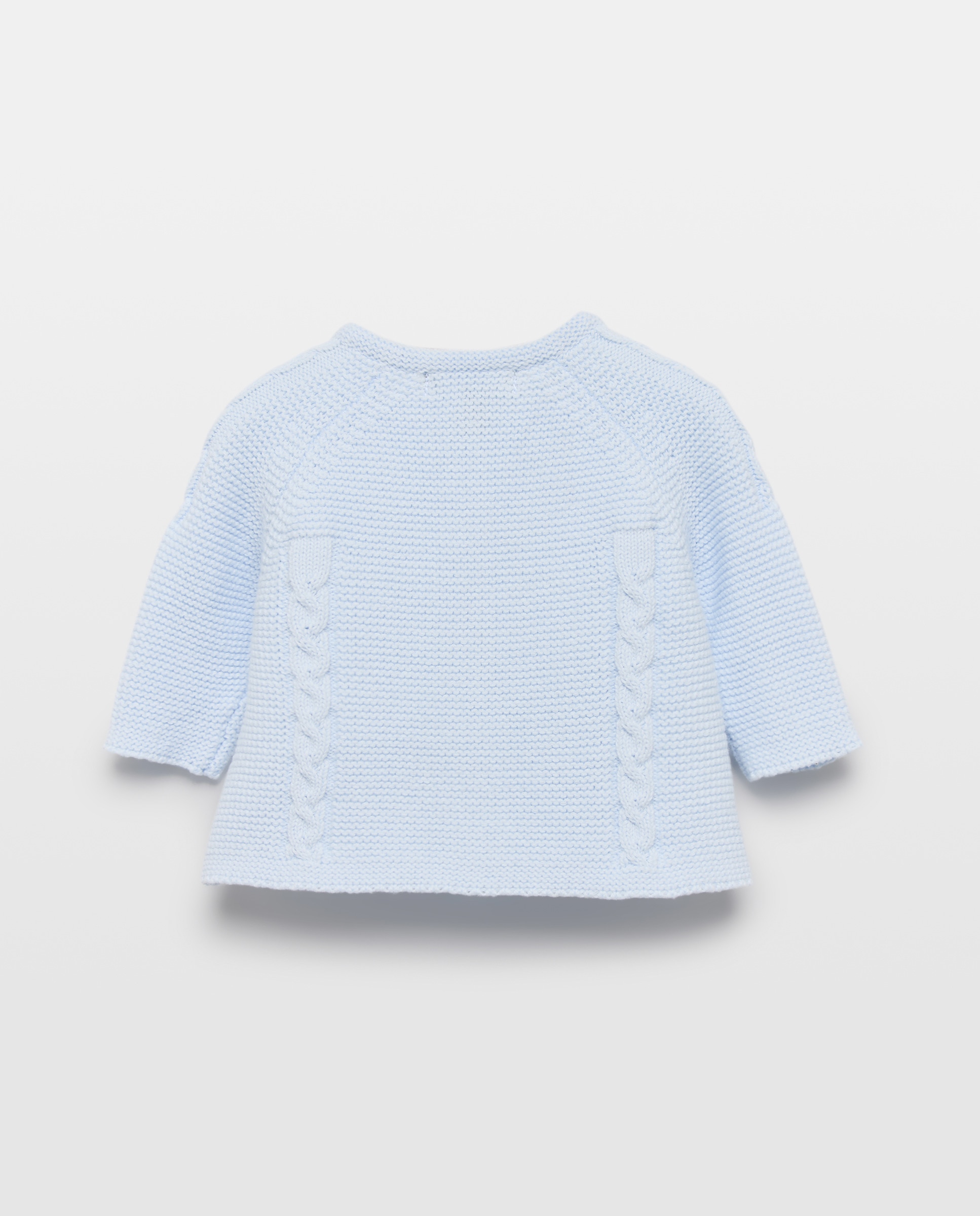 Casaco de Tricot de Bebé com Fantasia de Trança à Frente Coconut El Corte Inglés 410 Azul Claro-2