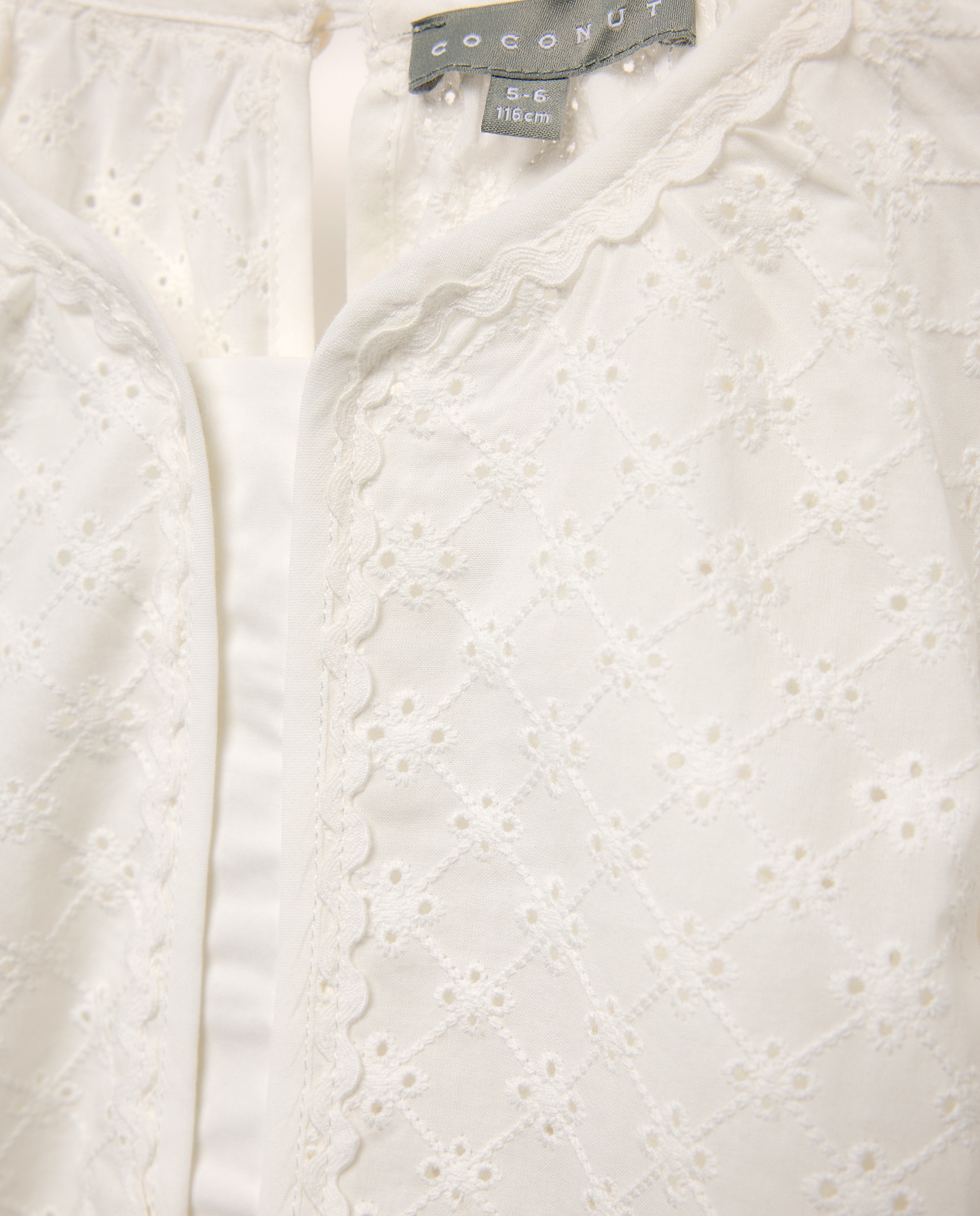 Blusa de Manga Comprida com Bordado com Detalhe de Decote em Bico 120 Cru-5