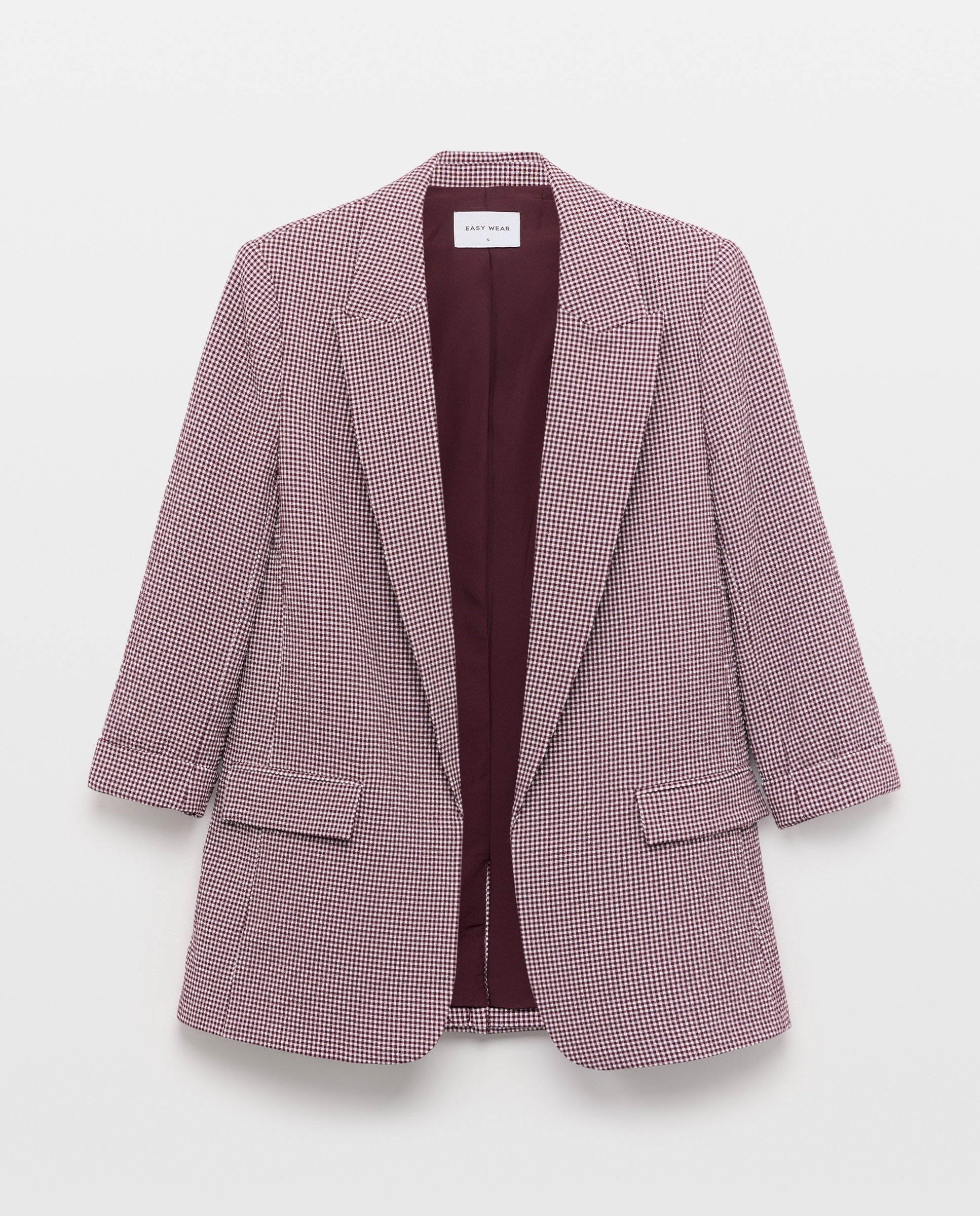 Blazer com Efeito Enrugado Bordeaux-4