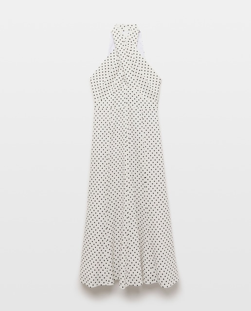 Imagem 0 de Vestido Midi de Linho com Gola Cruzada