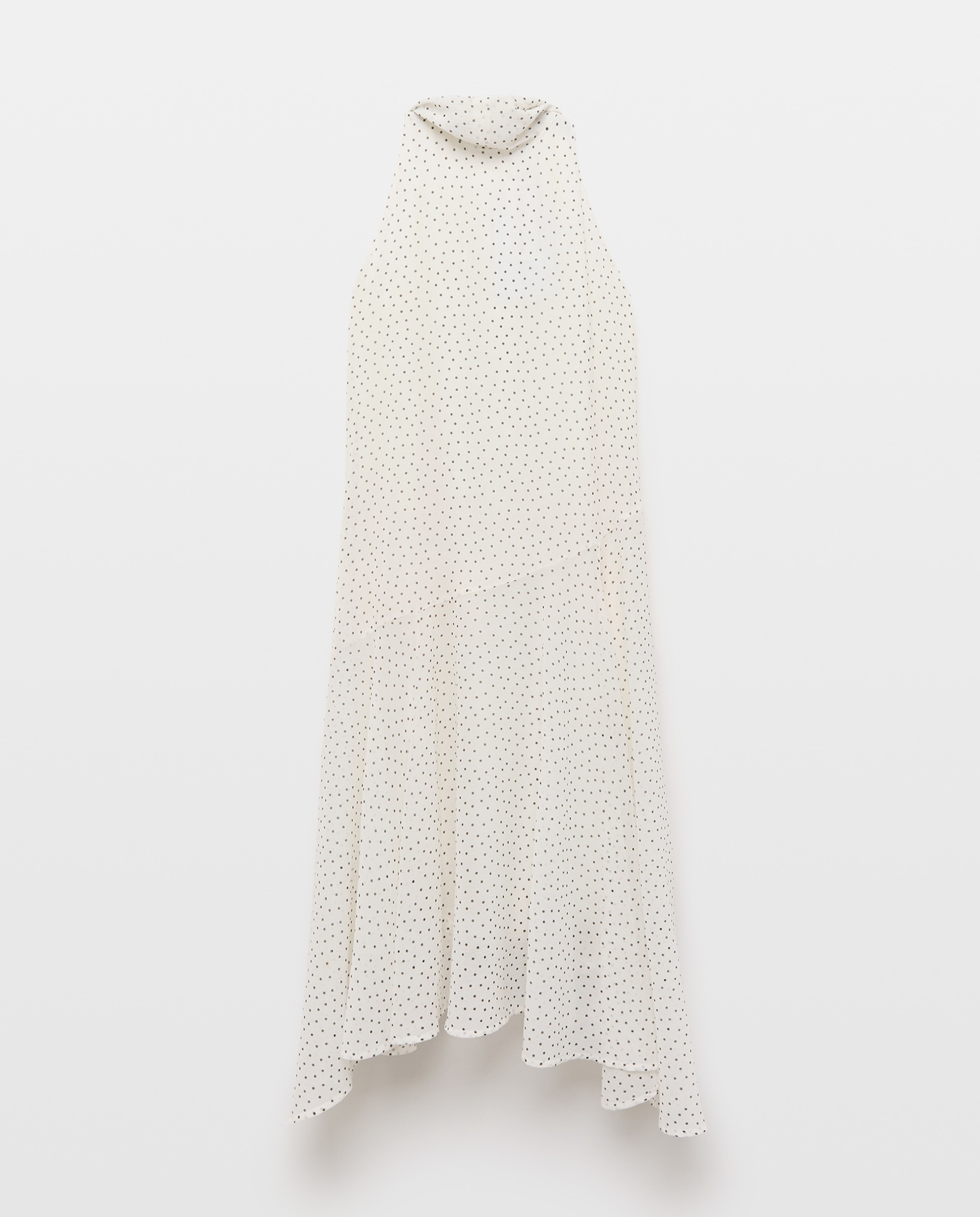 Vestido midi com gola halter Branco-4