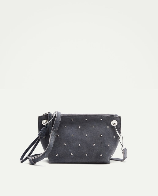 Imagem 0 de Mala a Tiracolo em Pele com Tachas