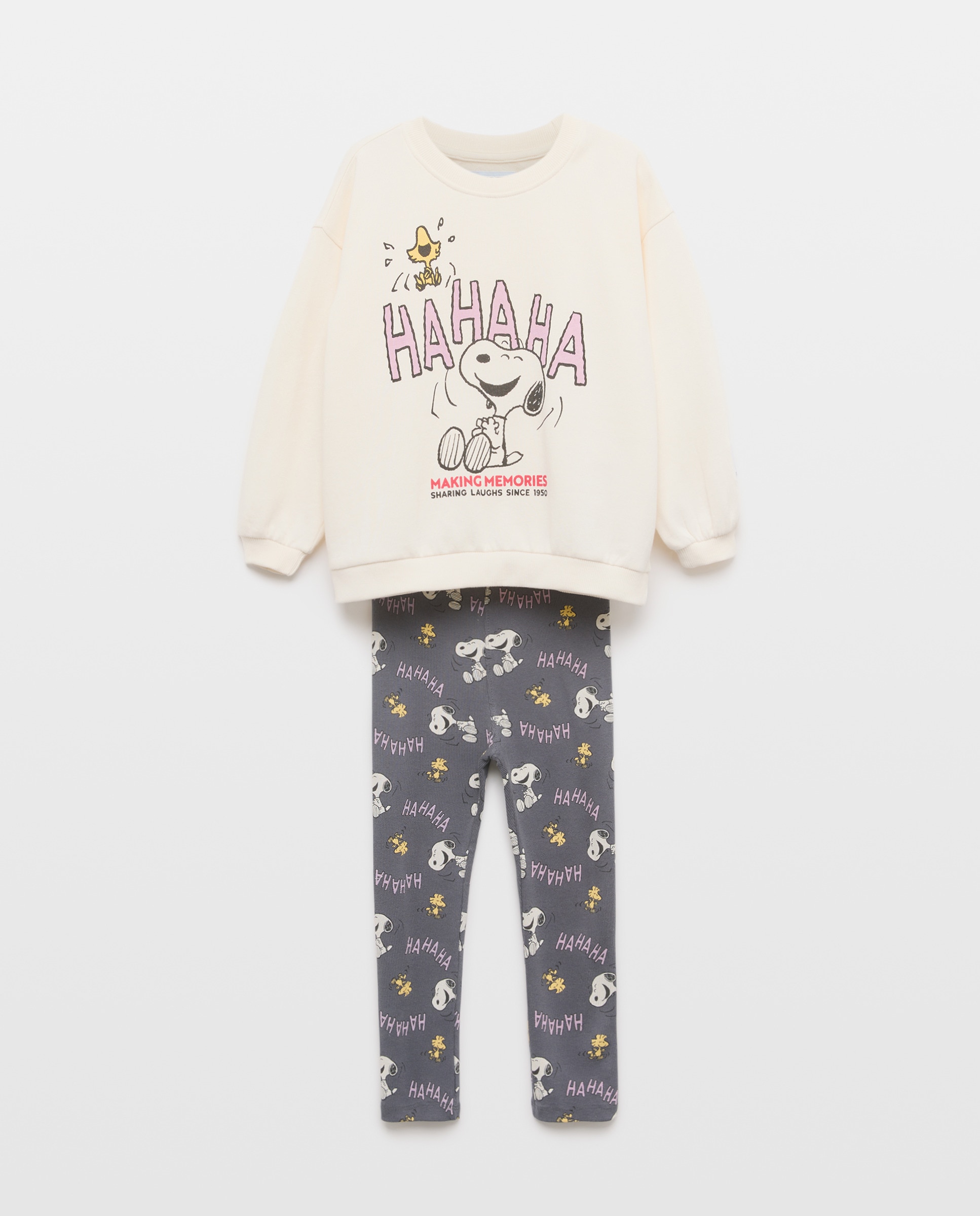 Conjunto com Estampado Snoopy: Sweatshirt com Estampado Posicional e Leggings Estampadas Kids El Corte Inglés Multicolor-4