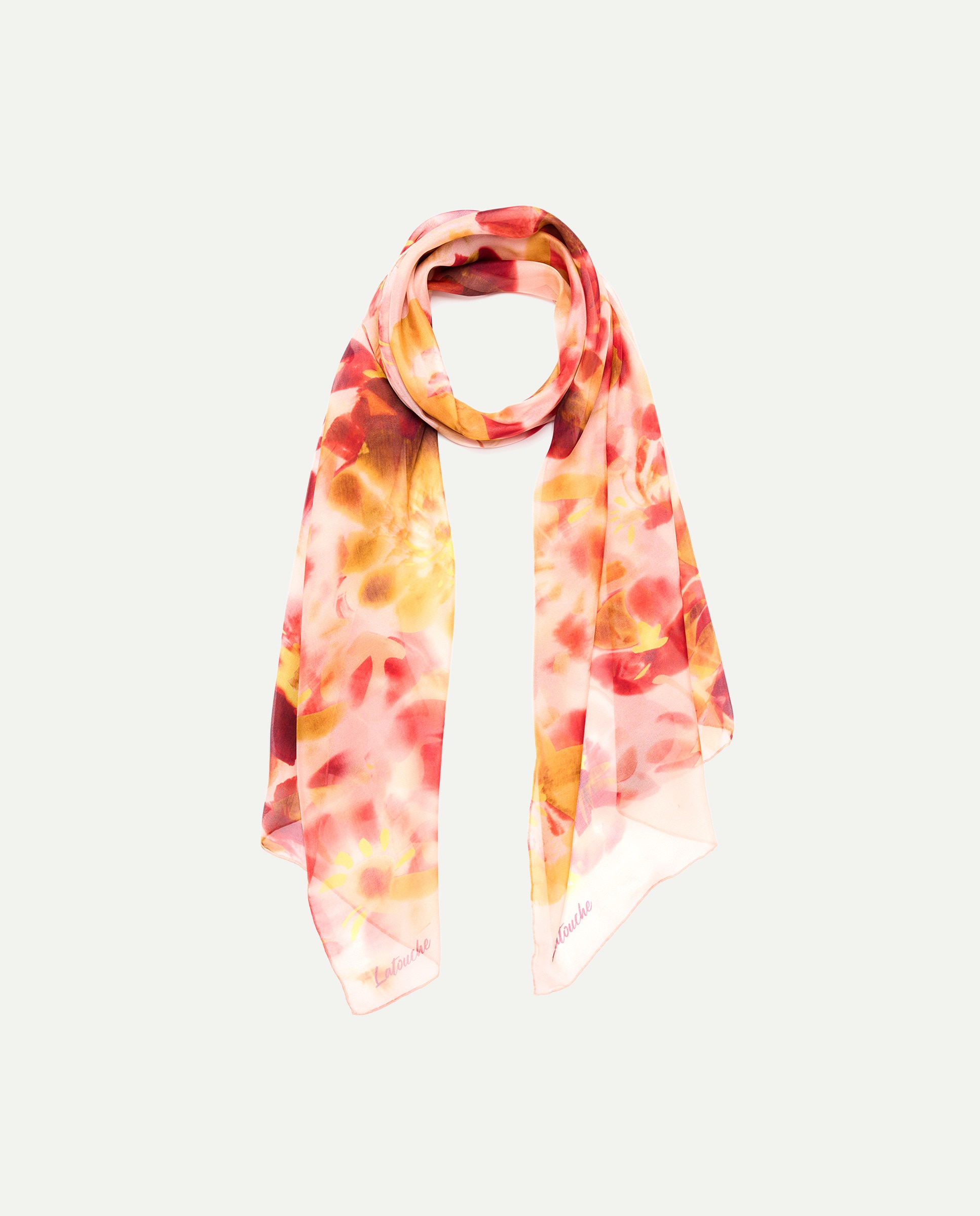 Chiffon 100% Seda com Estampado 660 Laranja-1