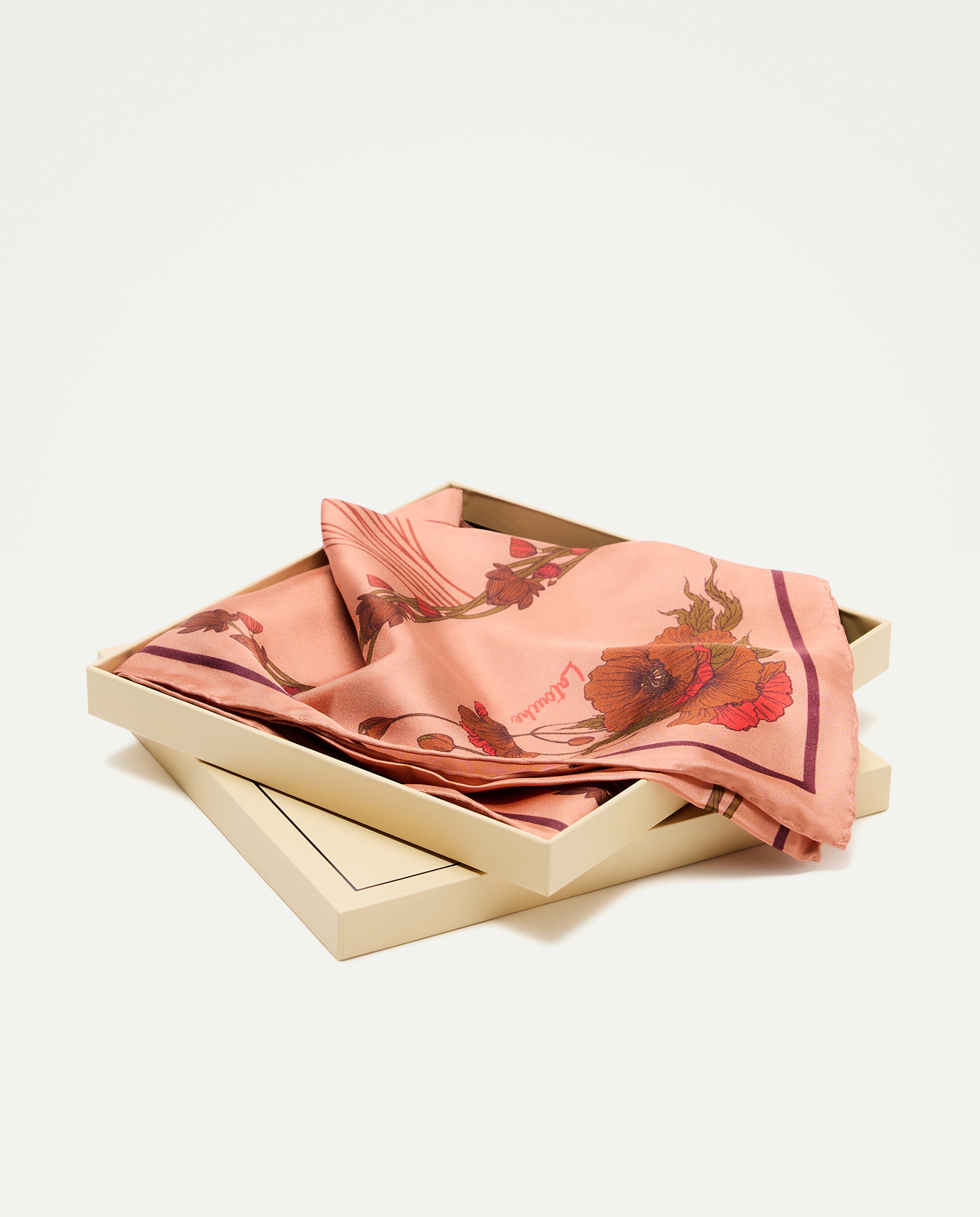 Lenço de Sarja 100% Seda com Estampado Toffee-5