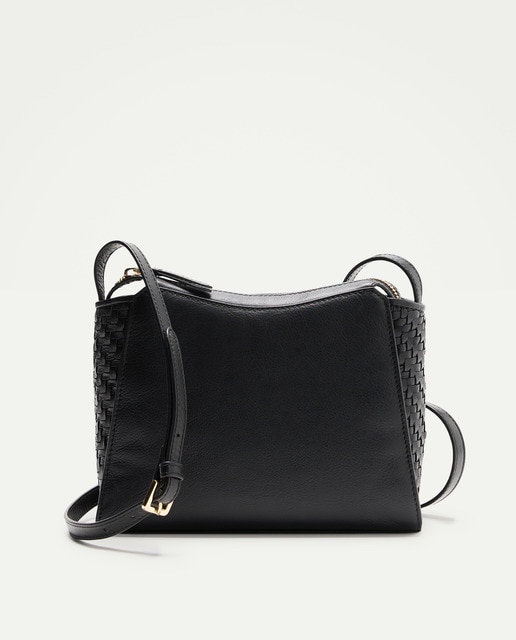 Imagem 0 de Mala a Tiracolo em Pele com Lados Entrançados