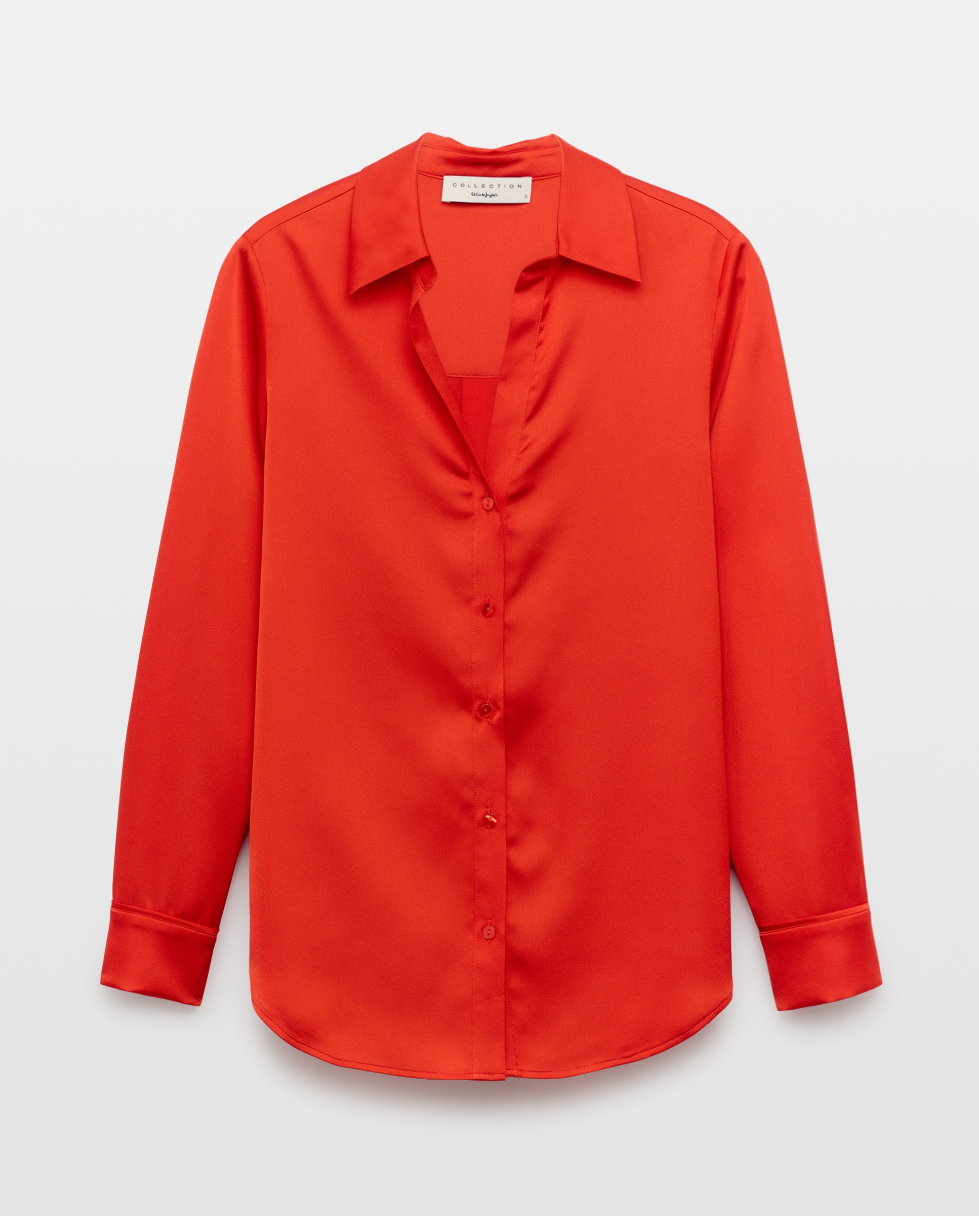 Blusa de Cetim Lisa com Manga Comprida 600 Vermelho-4