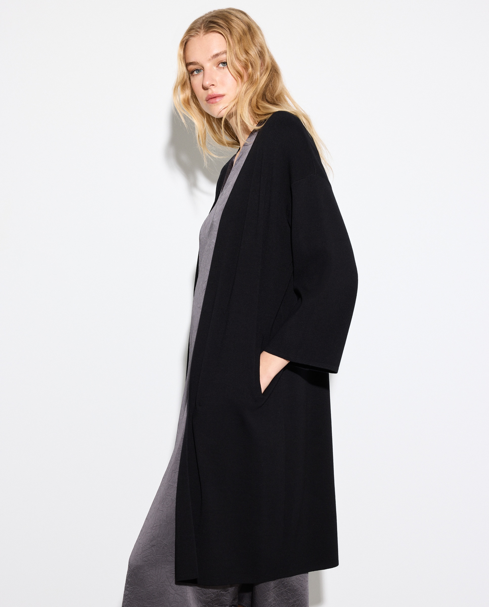 Sobretudo comprido com lapela Bordeaux-2