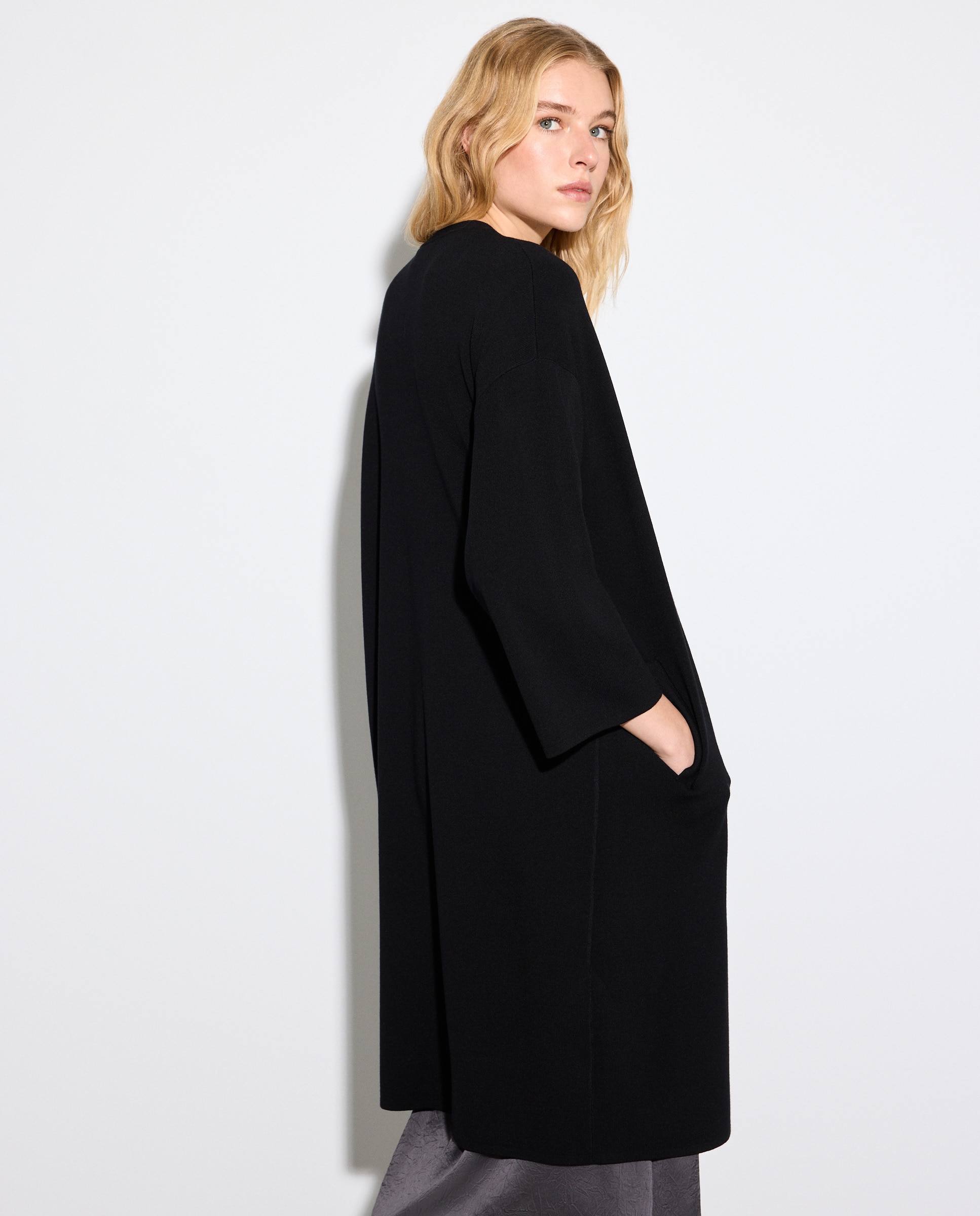 Sobretudo comprido com lapela Bordeaux-3