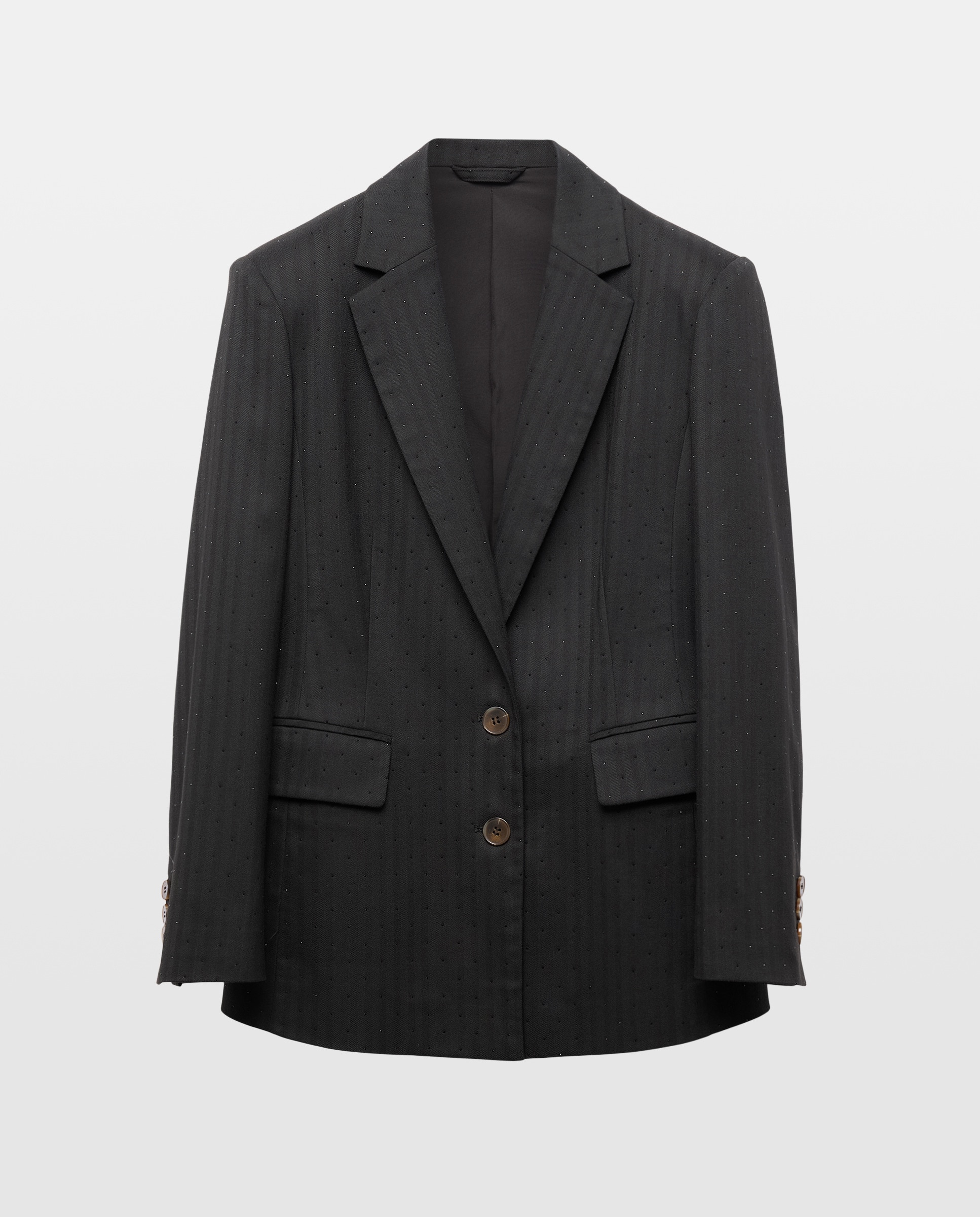 Blazer de Fantasia com Mini Lantejoulas Preto-5
