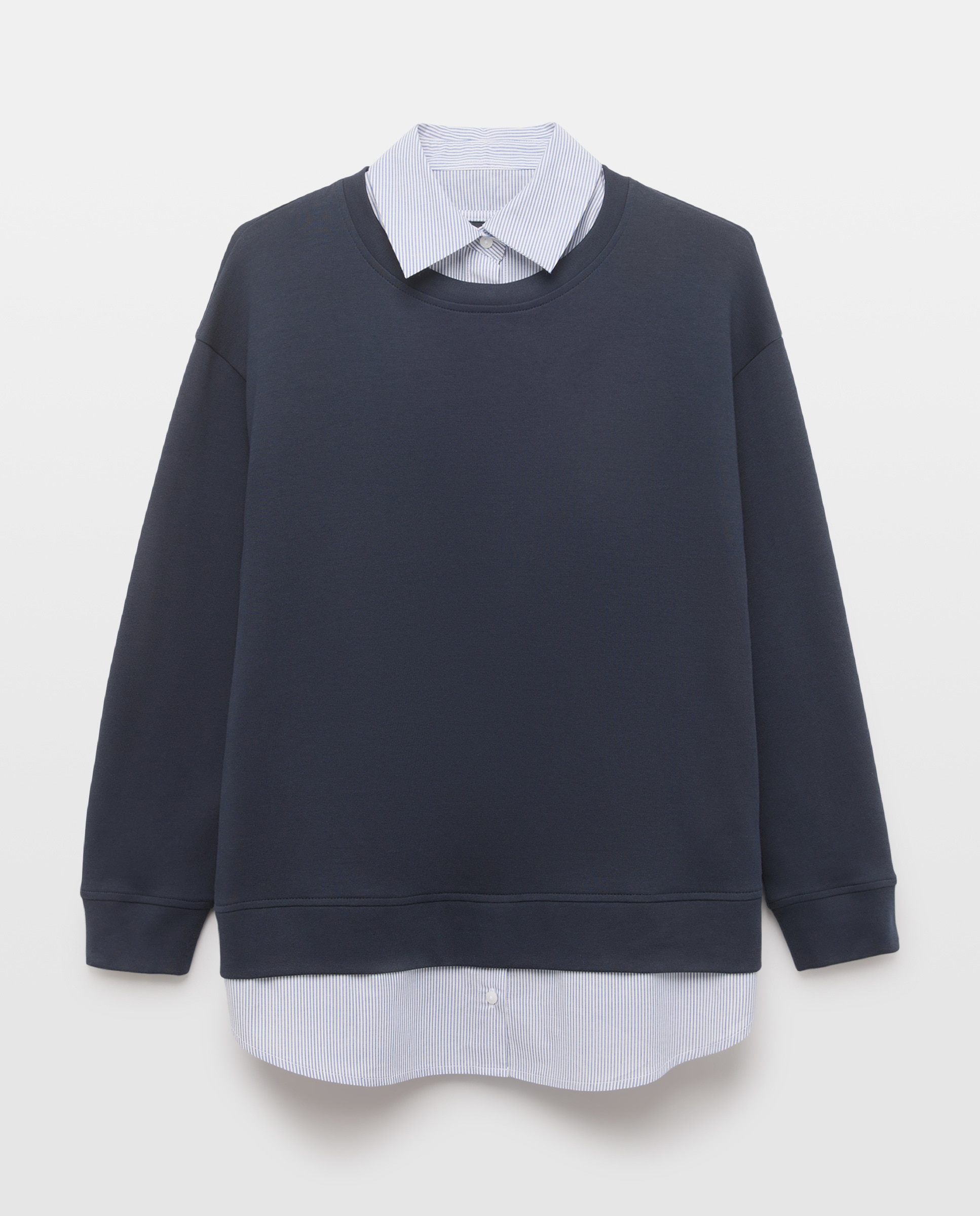Camisa Lisa com Aba Azul-marinho-4