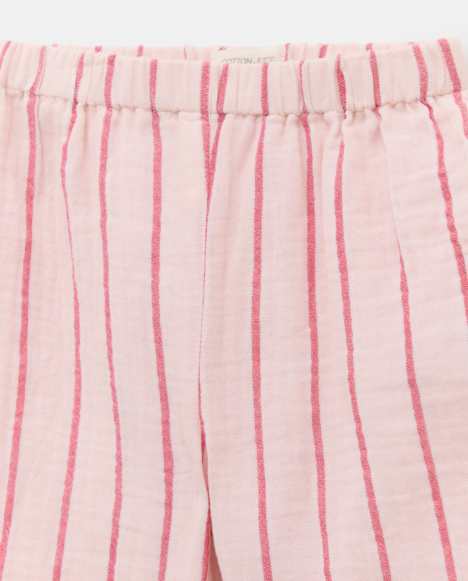 Pijama Completo Comprido de Bebé de Chiffon às Riscas Rosa-3