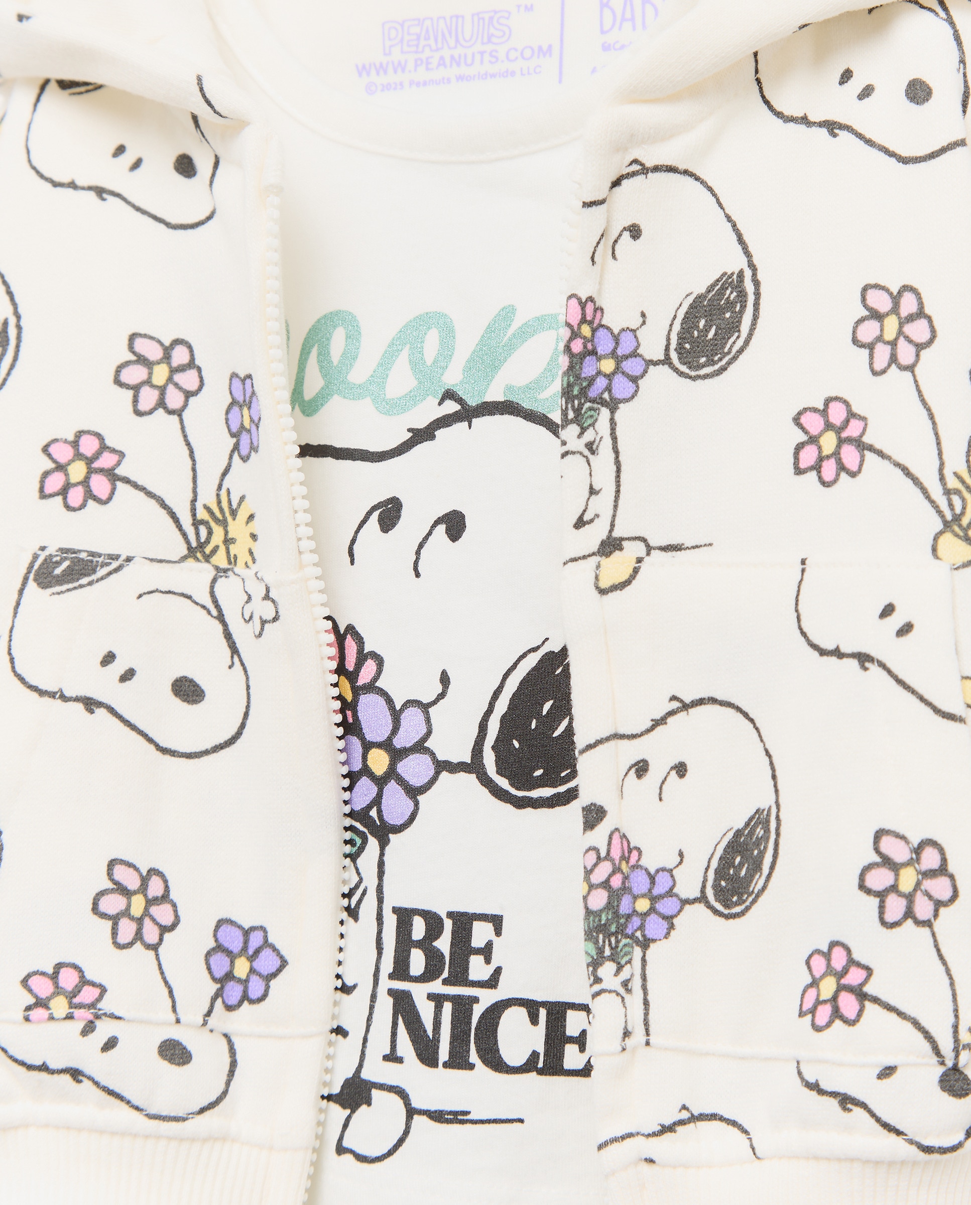 Conjunto de 3 Peças de Bebé com Estampado Snoopy Multicolor-5