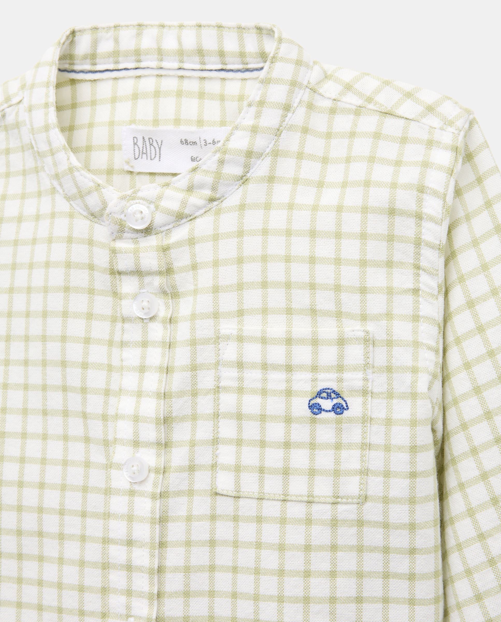Camisa Oxford de Bebé com Manga Comprida e Gola à Padre Baby El Corte Inglés Verde-3