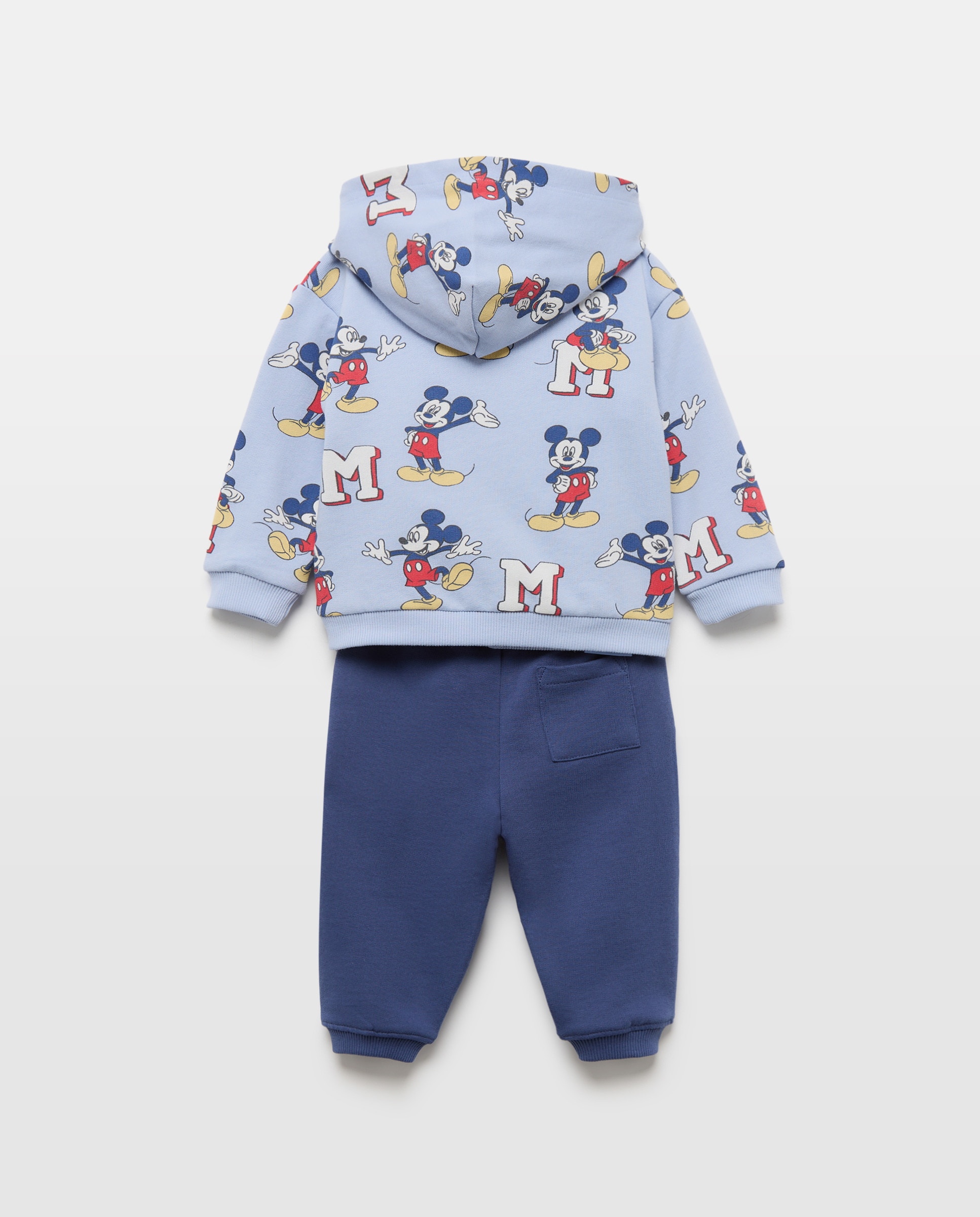 Conjunto de 3 Peças de Bebé com Estampado Mickey, Sweatshirt Aberta e Calças de Felpa Baby El Corte Inglés 400 Azul-2
