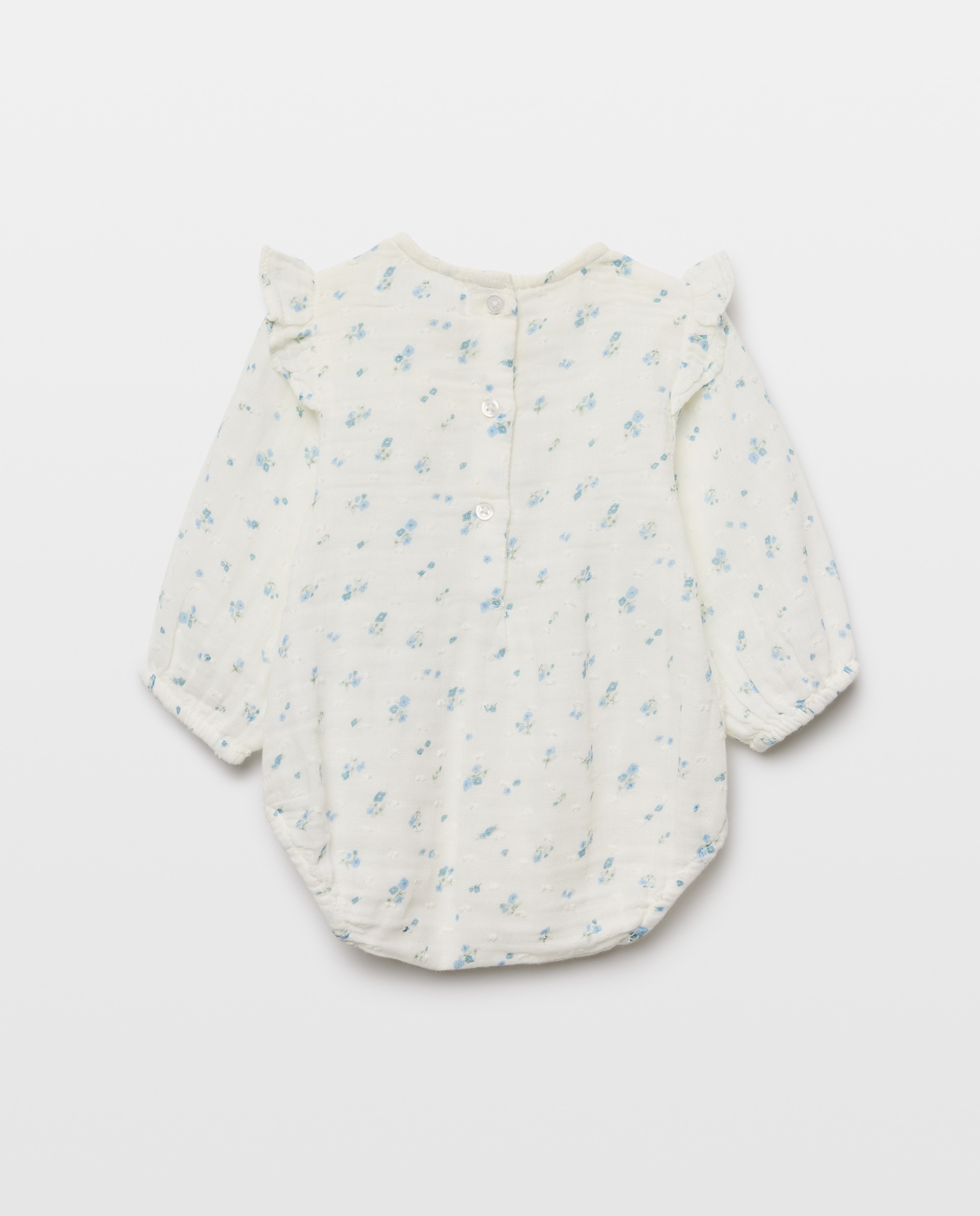 Body de Chiffon de Bebé com Manga Comprida e Estampado de Plumetti Azul-2