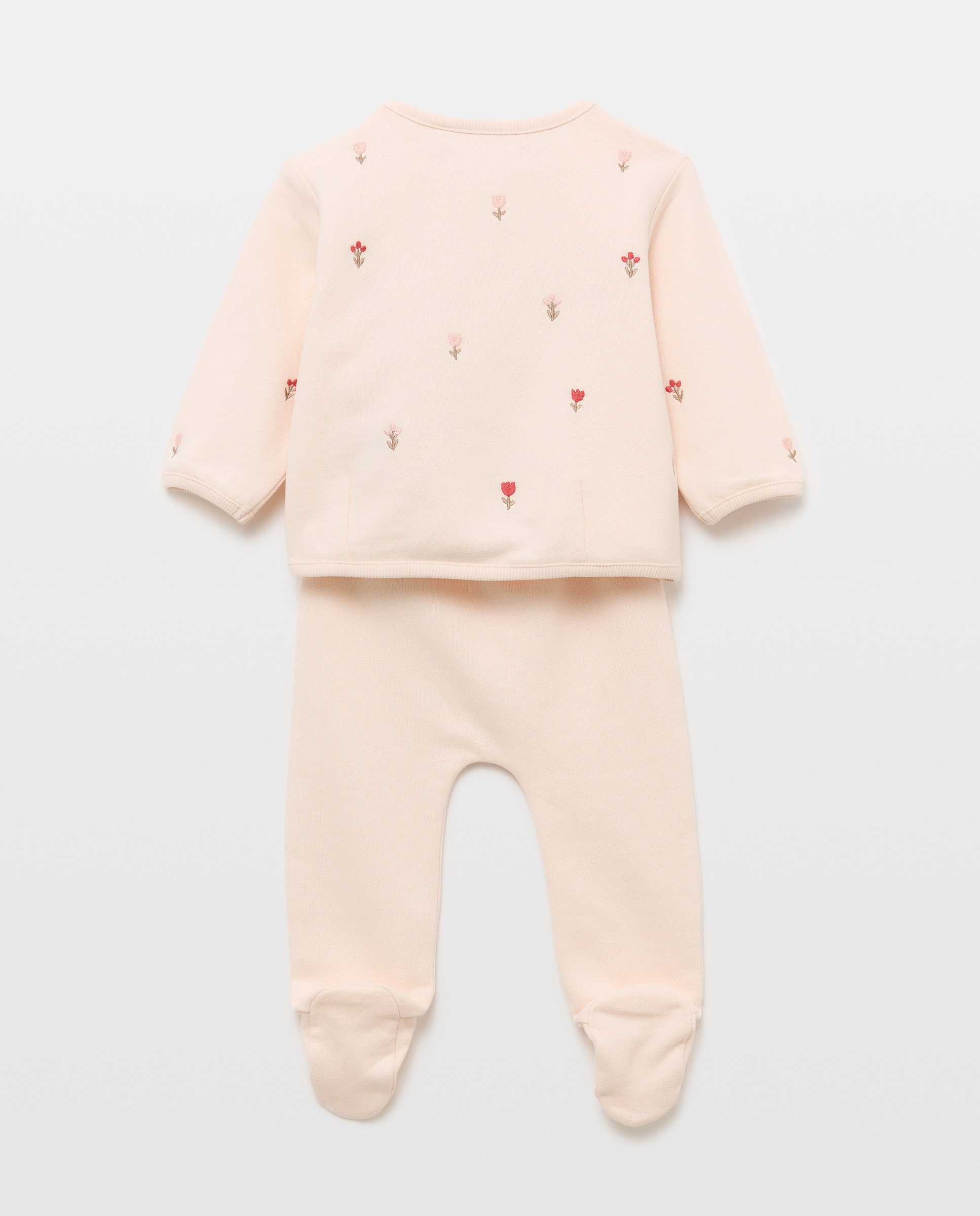 Conjunto de Duas Peças de Felpa de Bebé com Calças com Pés Baby El Corte Inglés 200 Rosa-2