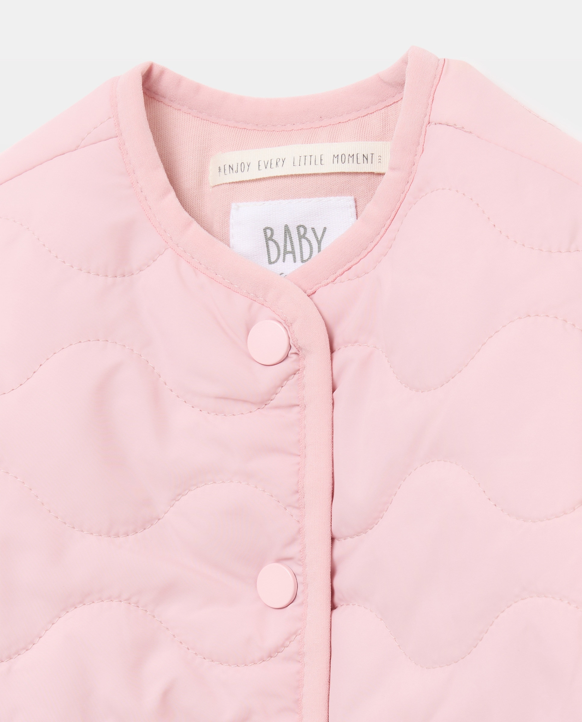 Sobretudo Ligeiro Acolchoado de Bebé 200 Rosa-3