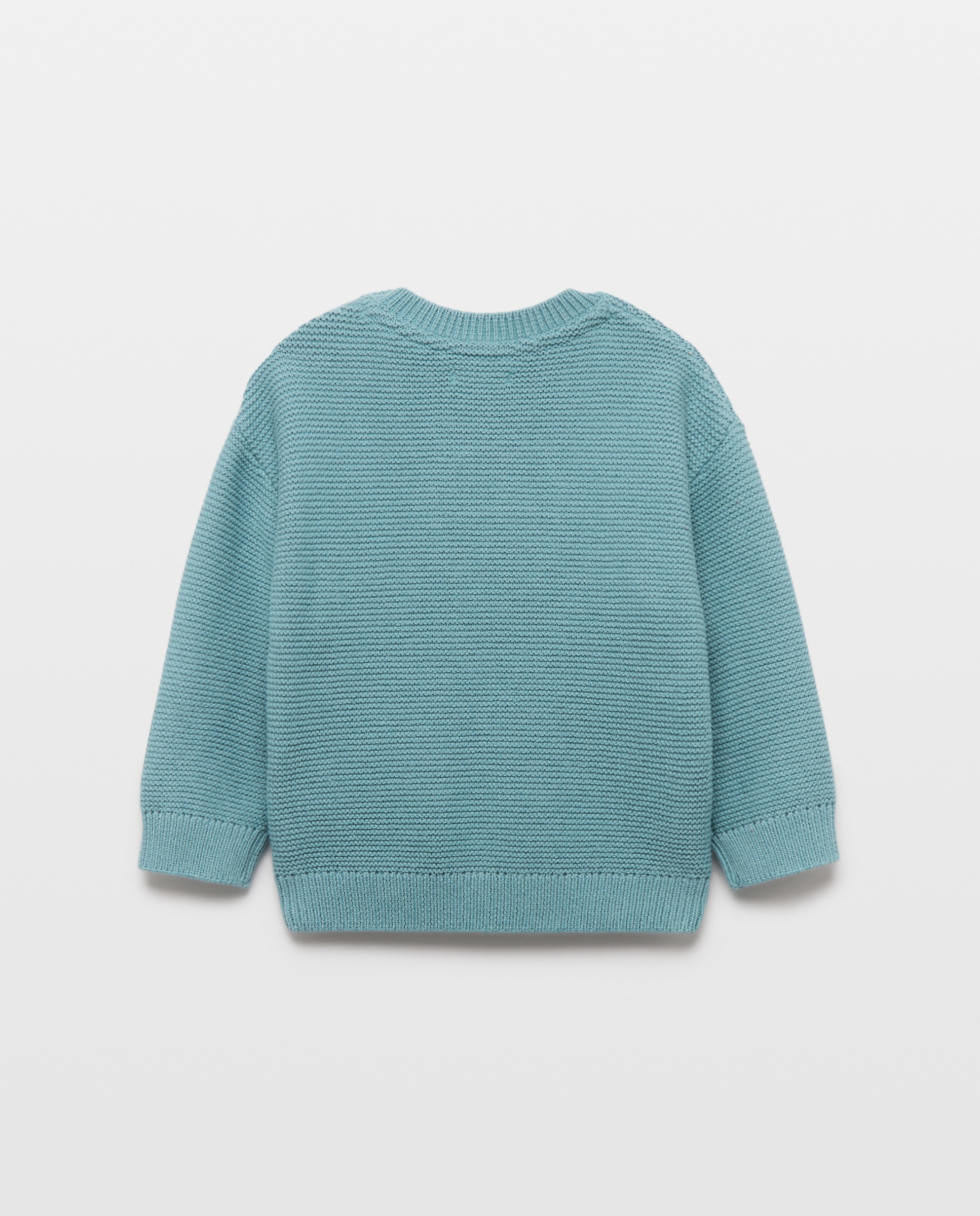 Jersey de bebé cuello caja punto liso Verde Pato-2