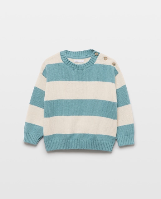 Imagen 0 de Jersey de bebé cuello caja rayas