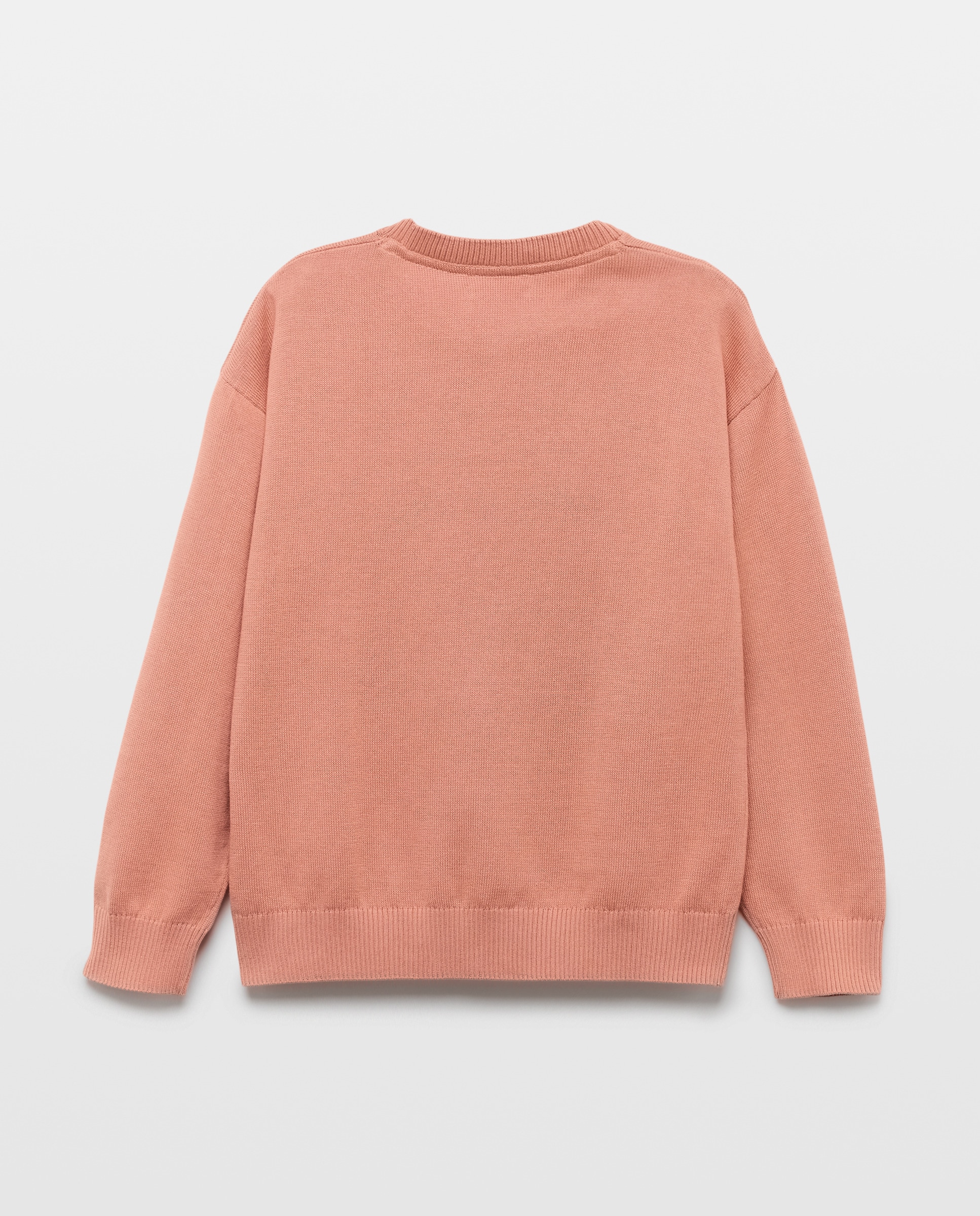 Jersey de niño cuello caja punto liso Naranja quemado-2