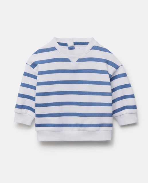 Imagen 0 de Sudadera de bebé cuello caja rayas