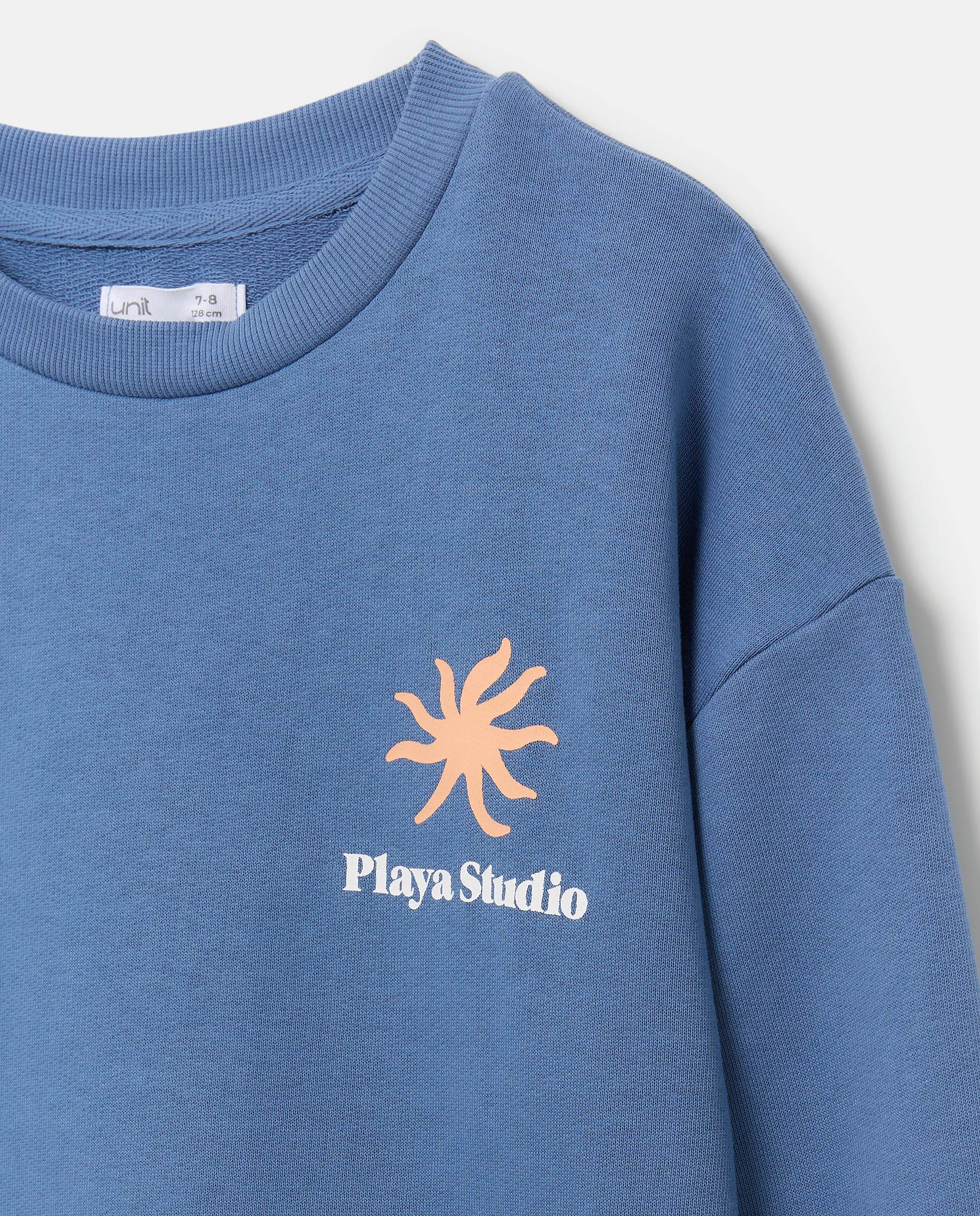 Sudadera de niño cuello caja estampada 430 Azul oscuro-3
