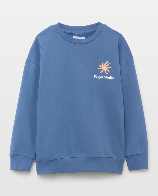 Imagen 0 de Sudadera de niño cuello caja estampada