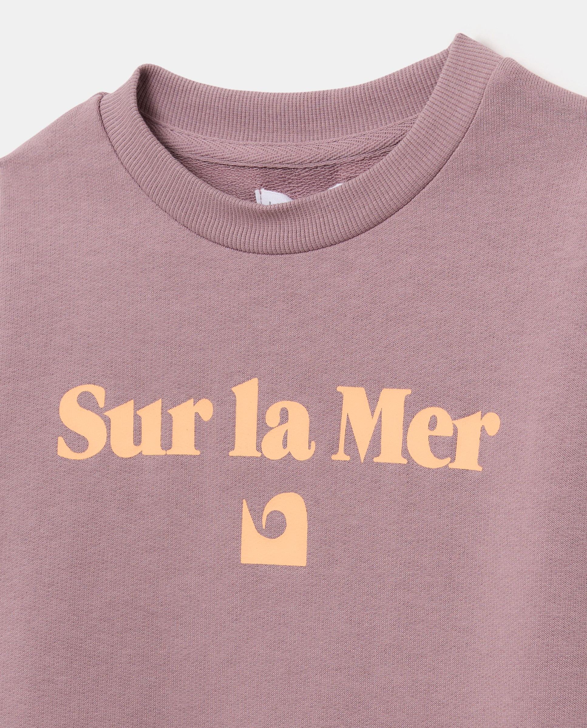 Sudadera de niño cuello caja estampada Morado-3