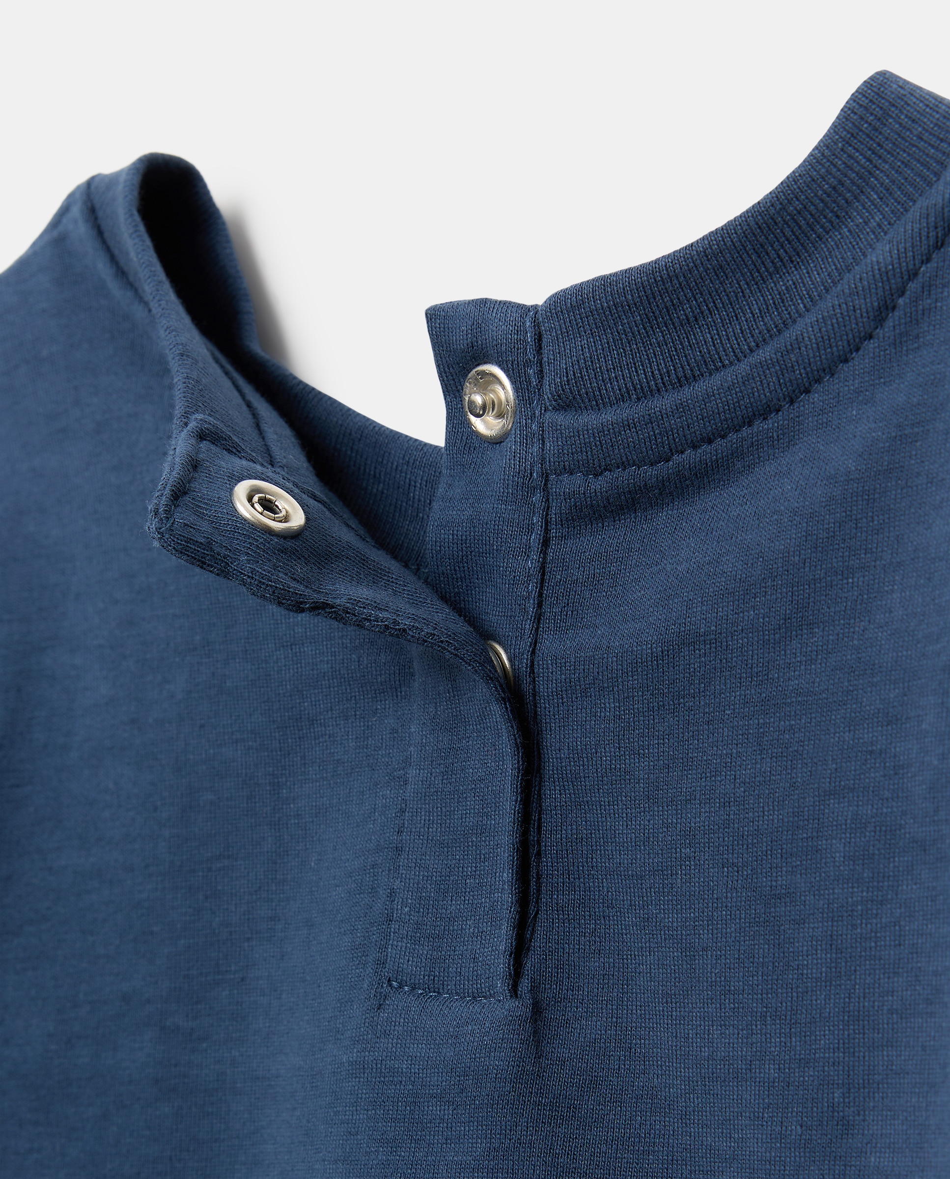 Camiseta de bebé lisa manga corta Azul marino-3